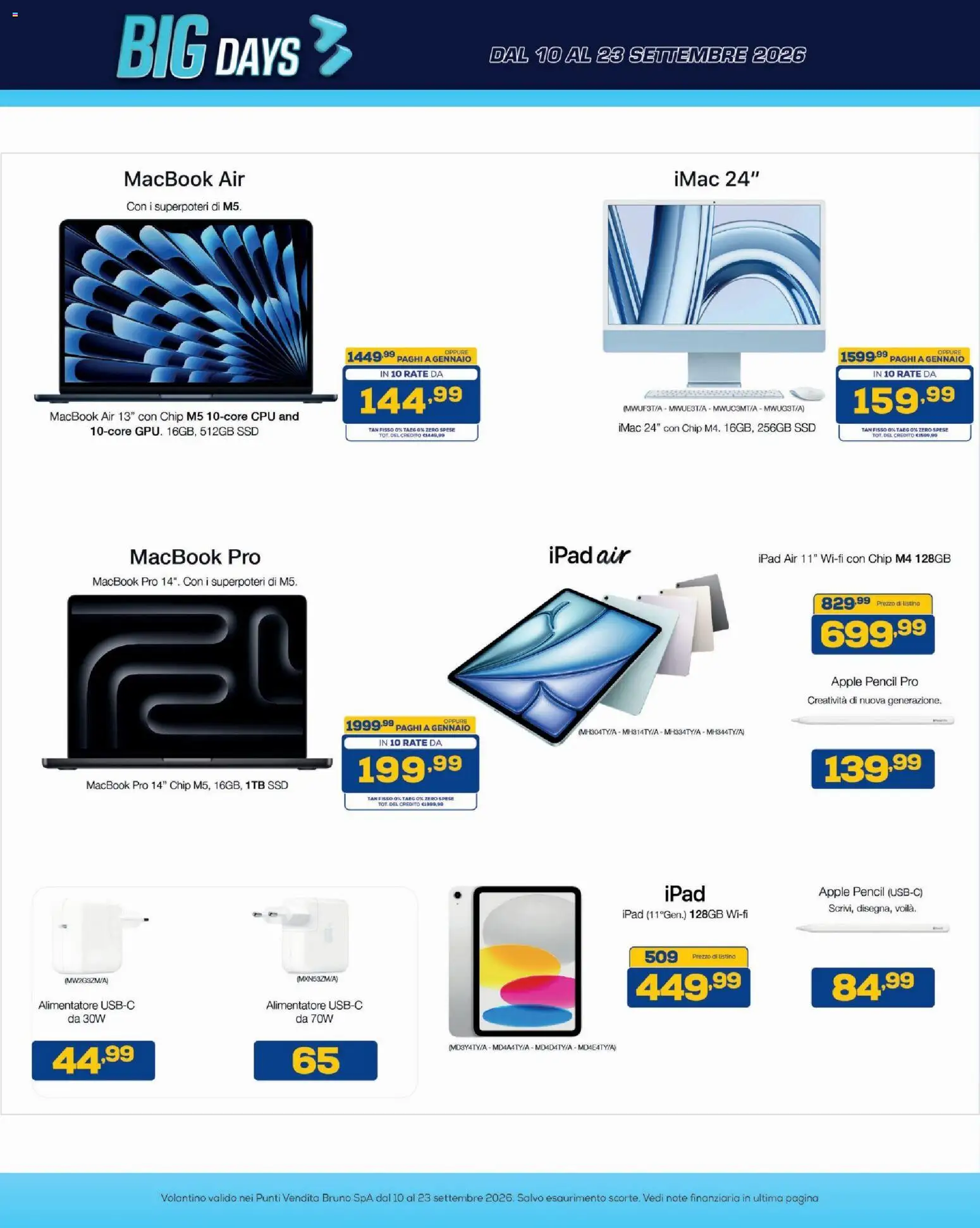 Anteprima dell'opuscolo BRUNO volantino dal negozio BRUNO valido da 10/09/2026 - Ipad, Macbook air, Macbook