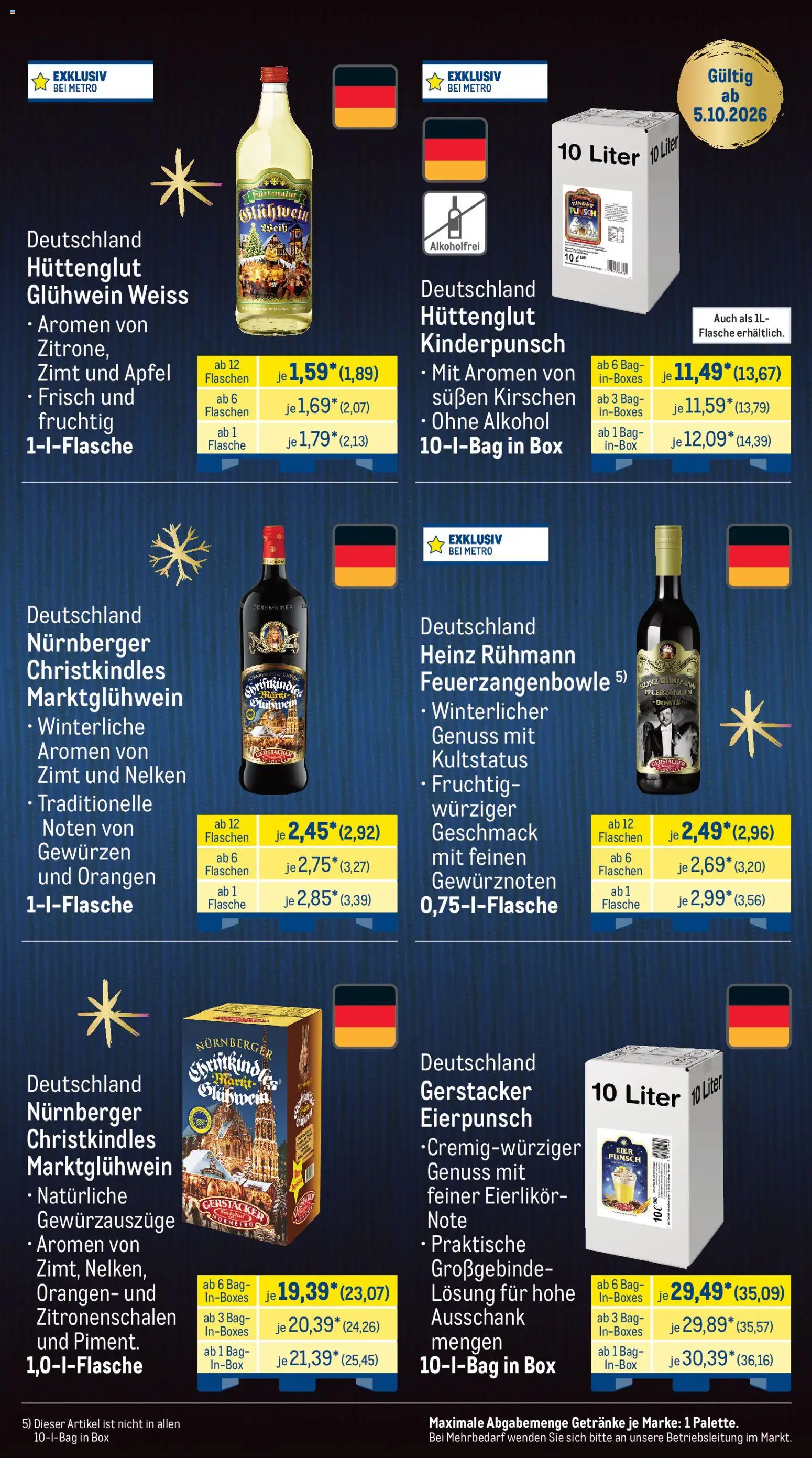 Vorschau von dem Prospekt des Geschäftes Metro, gültig ab dem 01.11.2026 - Äpfel, Alkohol, Eier, Kirschen, Box, Orangen