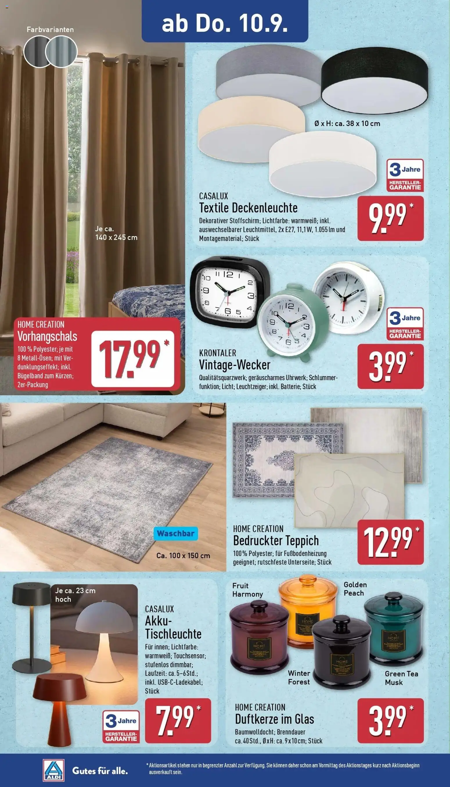 Vorschau von dem Prospekt des Geschäftes Aldi, gültig ab dem 07.09.2026 - Teppich, Home creation