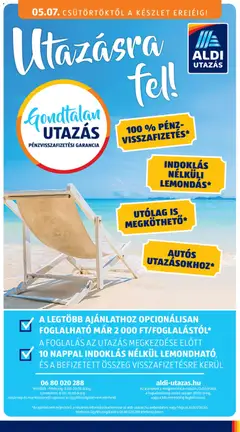 Aldi - Aldi Utazás katalógus megtekintése, amely érvényes 2026.05.07.-től