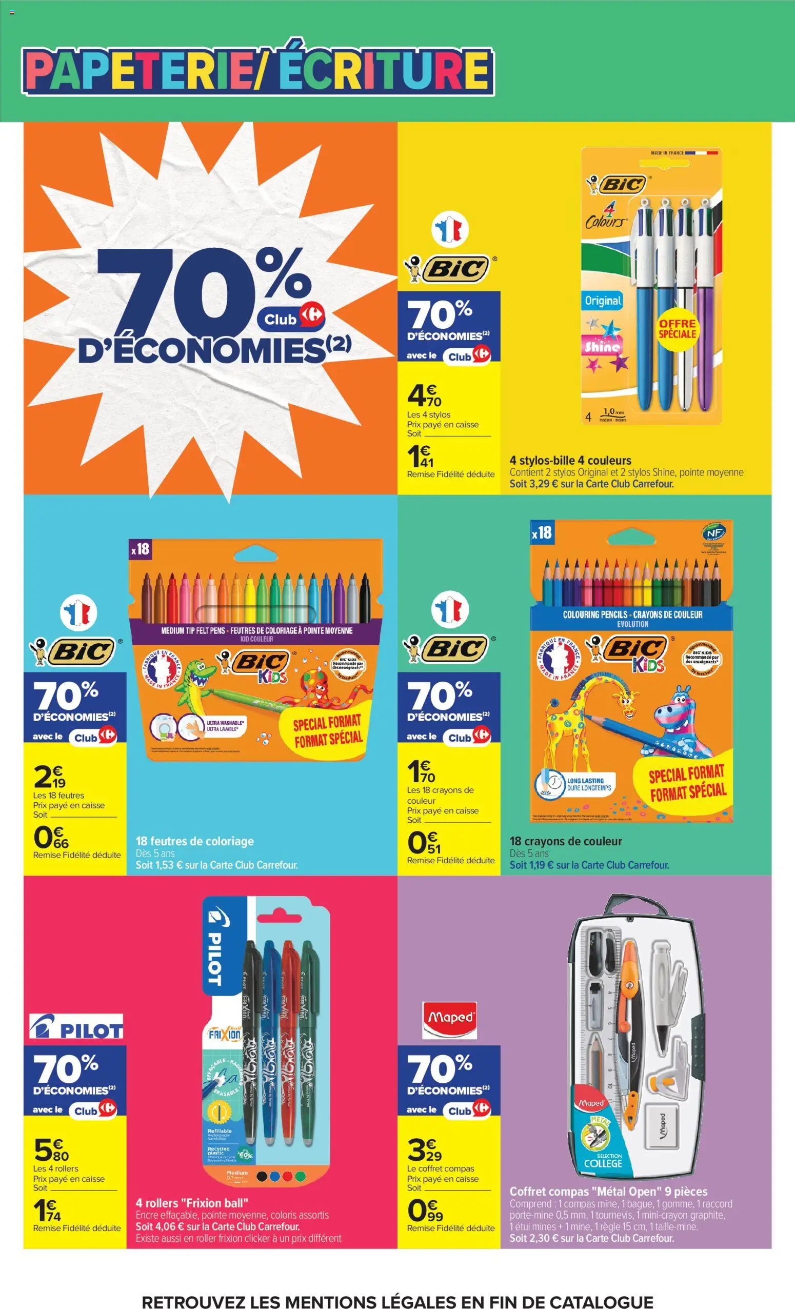 Prévisualisation de Carrefour Market Petit dejeuner du magasin Carrefour Market formulaire valide 01/09/2026 - Coloriage, Règle, Compas, Rollers, Brique, Crayons de couleur, Étui