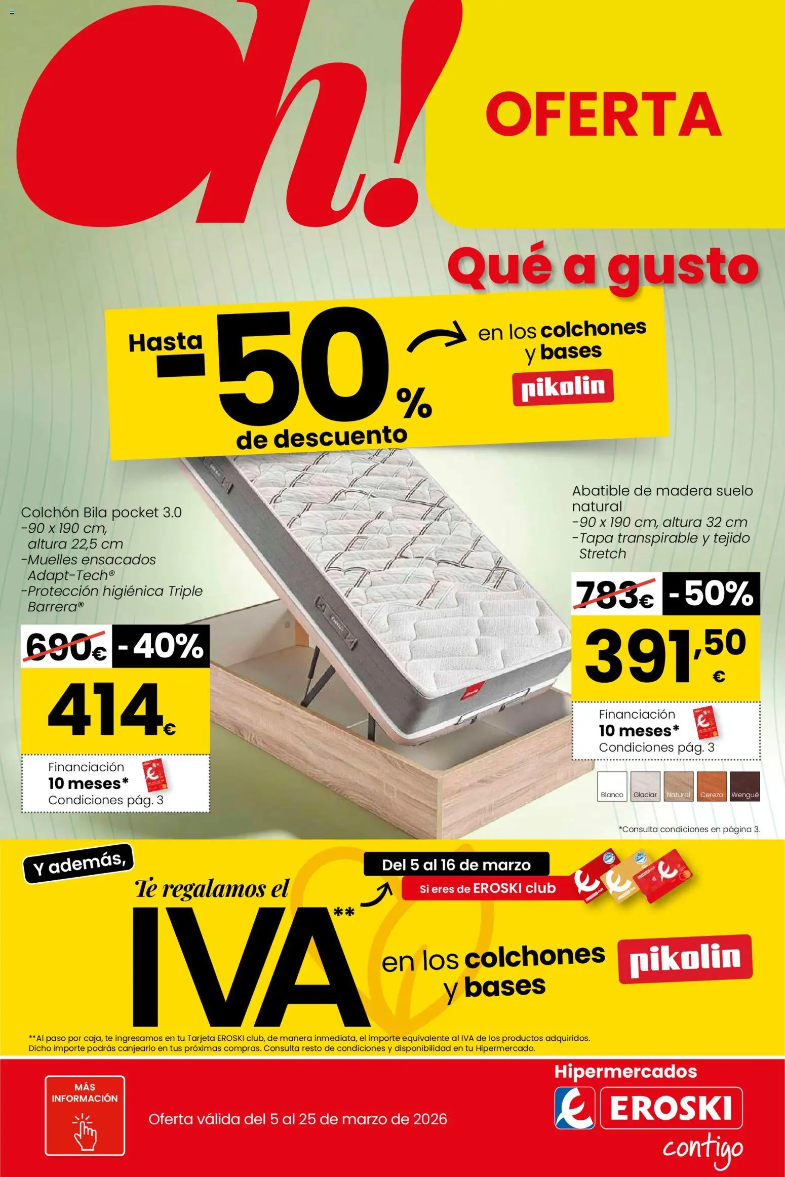 Vista previa del folleto de la tienda Eroski válido desde el 05/03/2026 - Té, Colchon