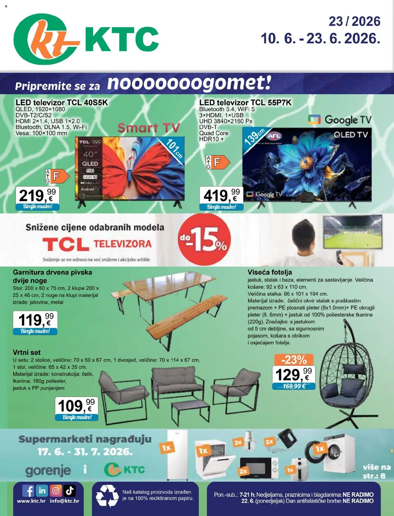 Pregled letka KTC Katalog tehnike i posuđa trgovine KTC vrijedi od 10.06.2026