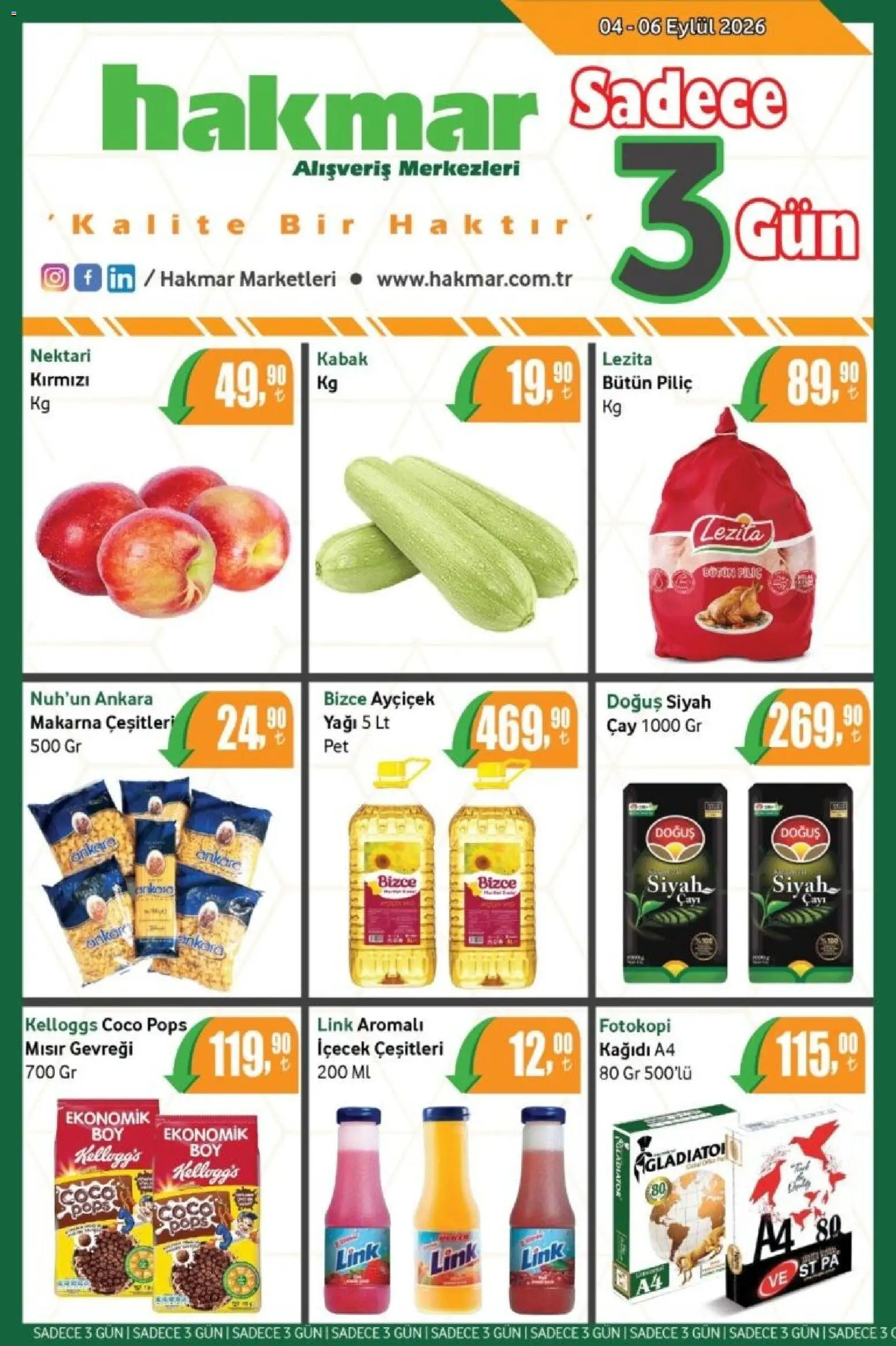 Hakmar Hakmar - Katalog Sadece 3 Gün 04.09.2026 - Broşürünün önizlemesi