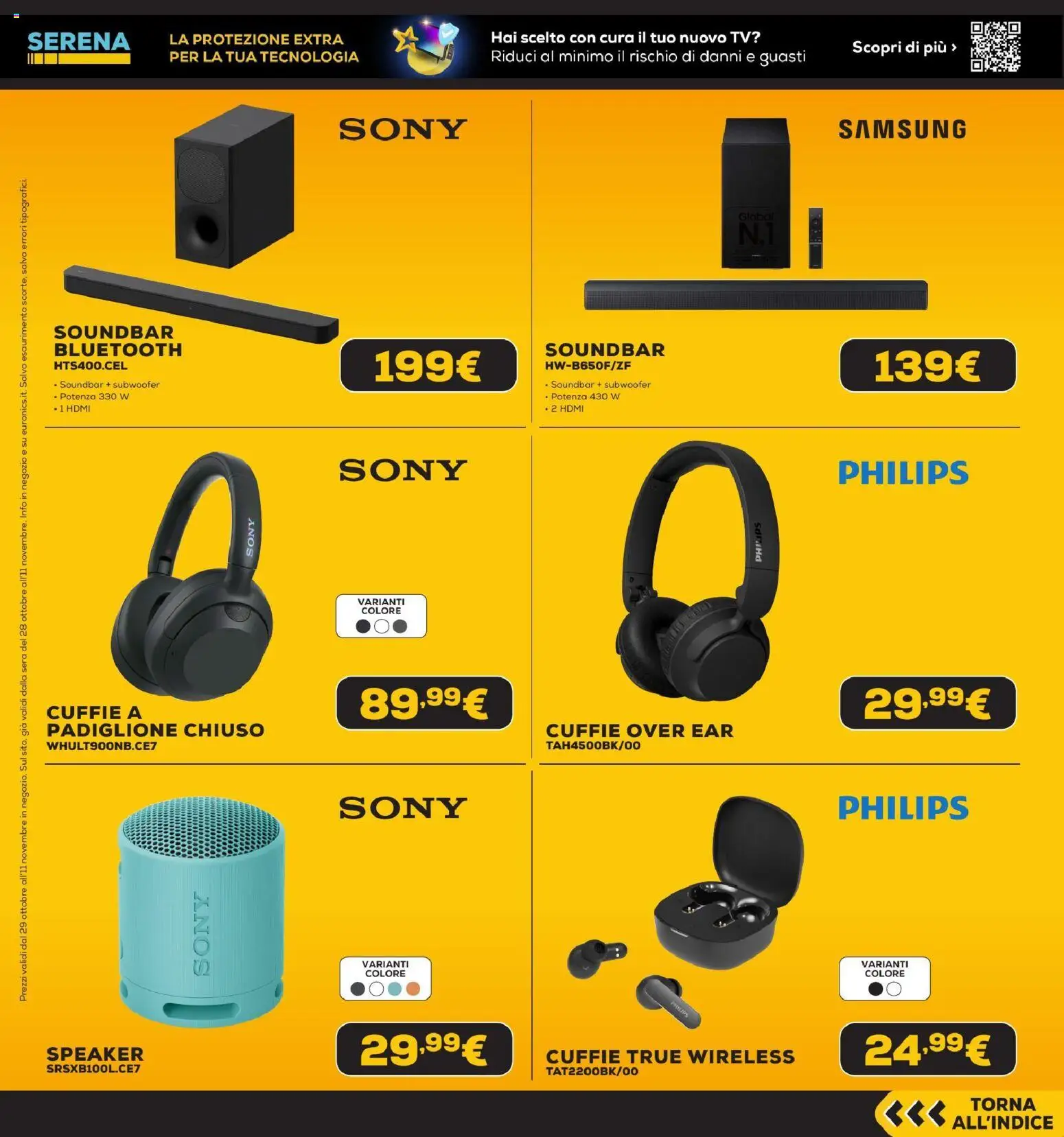 Anteprima dell'opuscolo Euronics Black Friday dal negozio Euronics valido da 29/10/2026 - Samsung, TV, Cuffie, Soundbar, Speaker