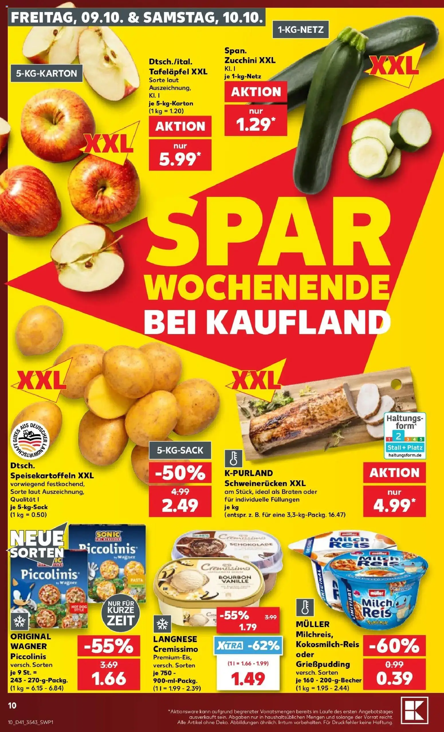 Vorschau von dem Prospekt des Geschäftes Kaufland, gültig ab dem 08.10.2026 - Schokolade, Zucchini, Milch, Reis, Piccolinis, Vanille, Bourbon, Cremissimo