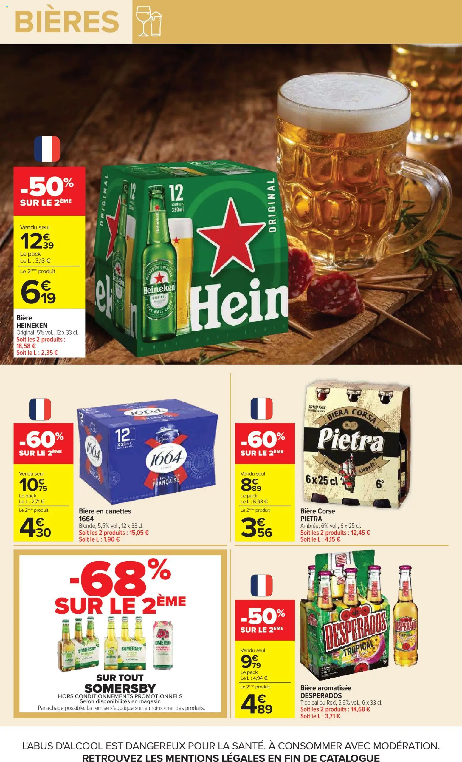Prévisualisation de Carrefour Vos promos du quotidien du magasin Carrefour formulaire valide 27/10/2026 - Pomme, Bière, Desperados, Heineken, Bière corse, Bière Heineken, Bière aromatisée