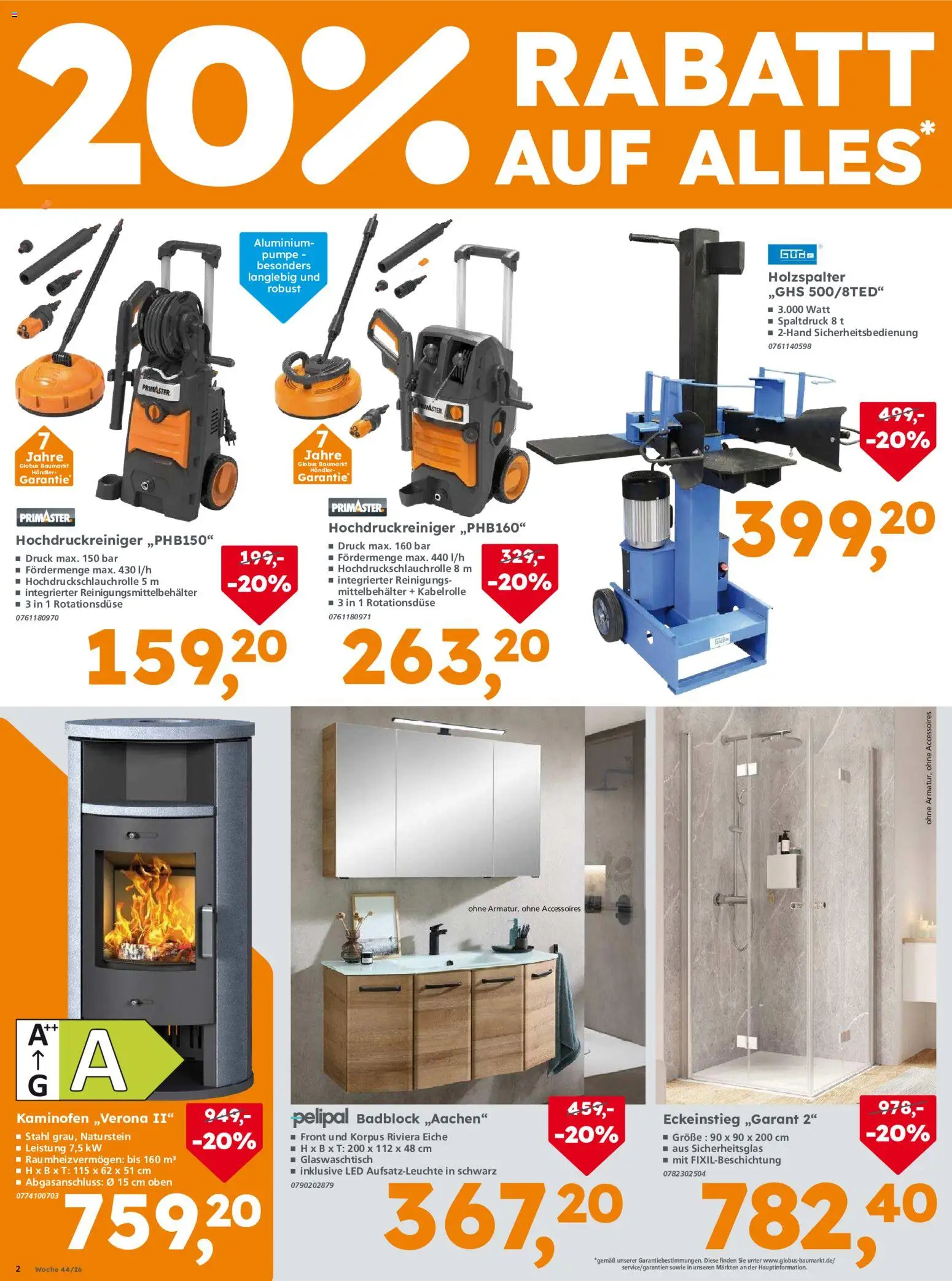 Vorschau von dem Prospekt des Geschäftes Globus Baumarkt, gültig ab dem 29.10.2026 - Kaminofen, Hochdruckreiniger