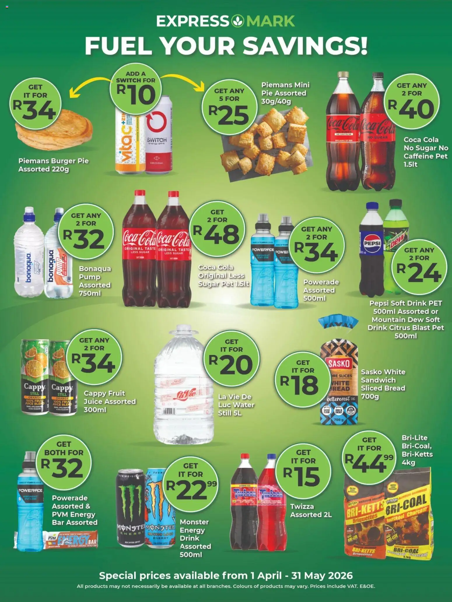 Preview of Agrimark flyer valid from 01/04/2026 - Water, Fruit, Bread, Switch, Juice, Sugar, Energy drink