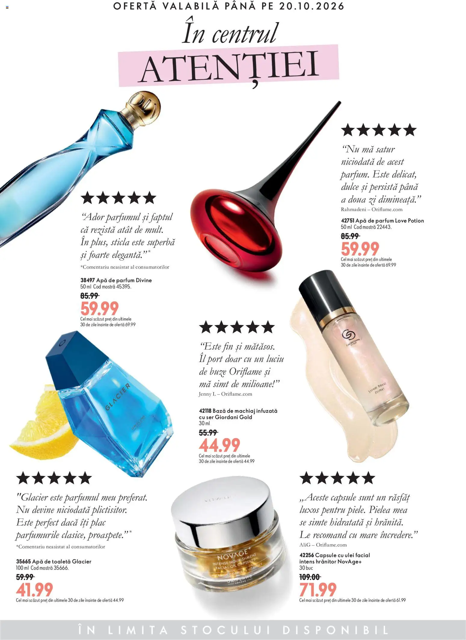 Previzualizarea de cataloage: Oriflame Oriflame Catalog Cele mai bune oferte valabil de la 14.10.2026 - Apă, Parfum, Ulei, Toaletă, Machiaj, Intense, Bază de machiaj, Capsule cu ulei
