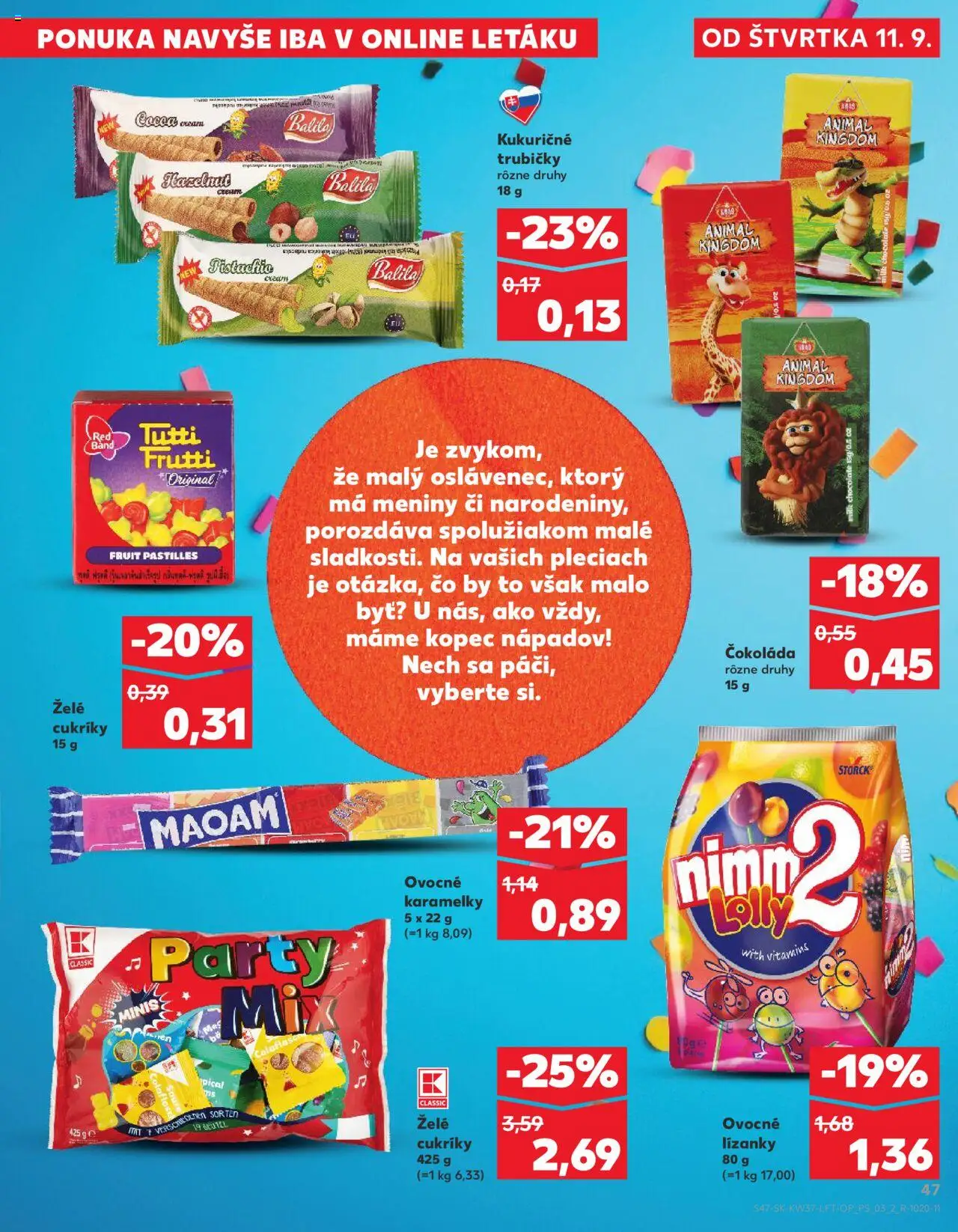 Náhľad Kaufland letáku platného od 11.09.2025 - Čokoláda, Cukríky