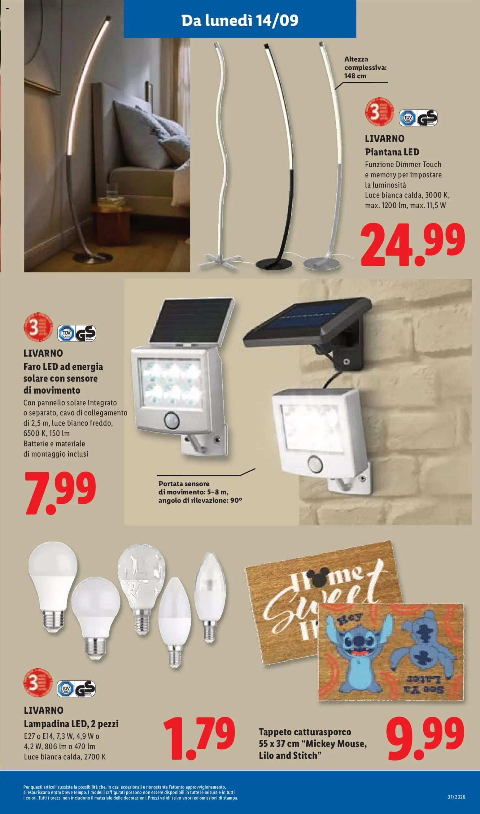 Anteprima dell'opuscolo Lidl volantino dal negozio Lidl valido da 10/09/2026 - Tappeto, Cavo, Batterie