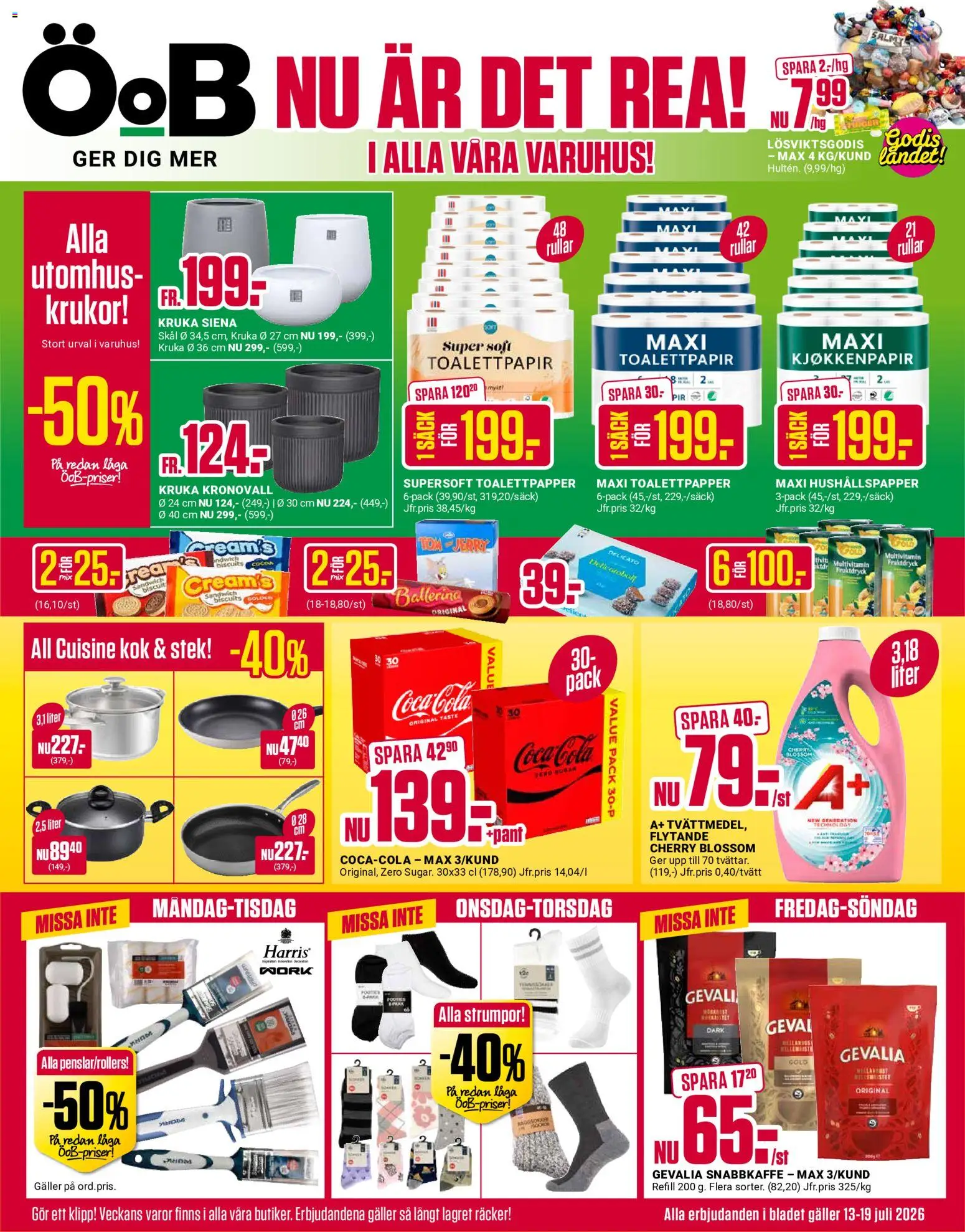 Förhandsgranska reklamblad ÖoB erbjudanden från butik ÖoB gäller från 13/07/2026