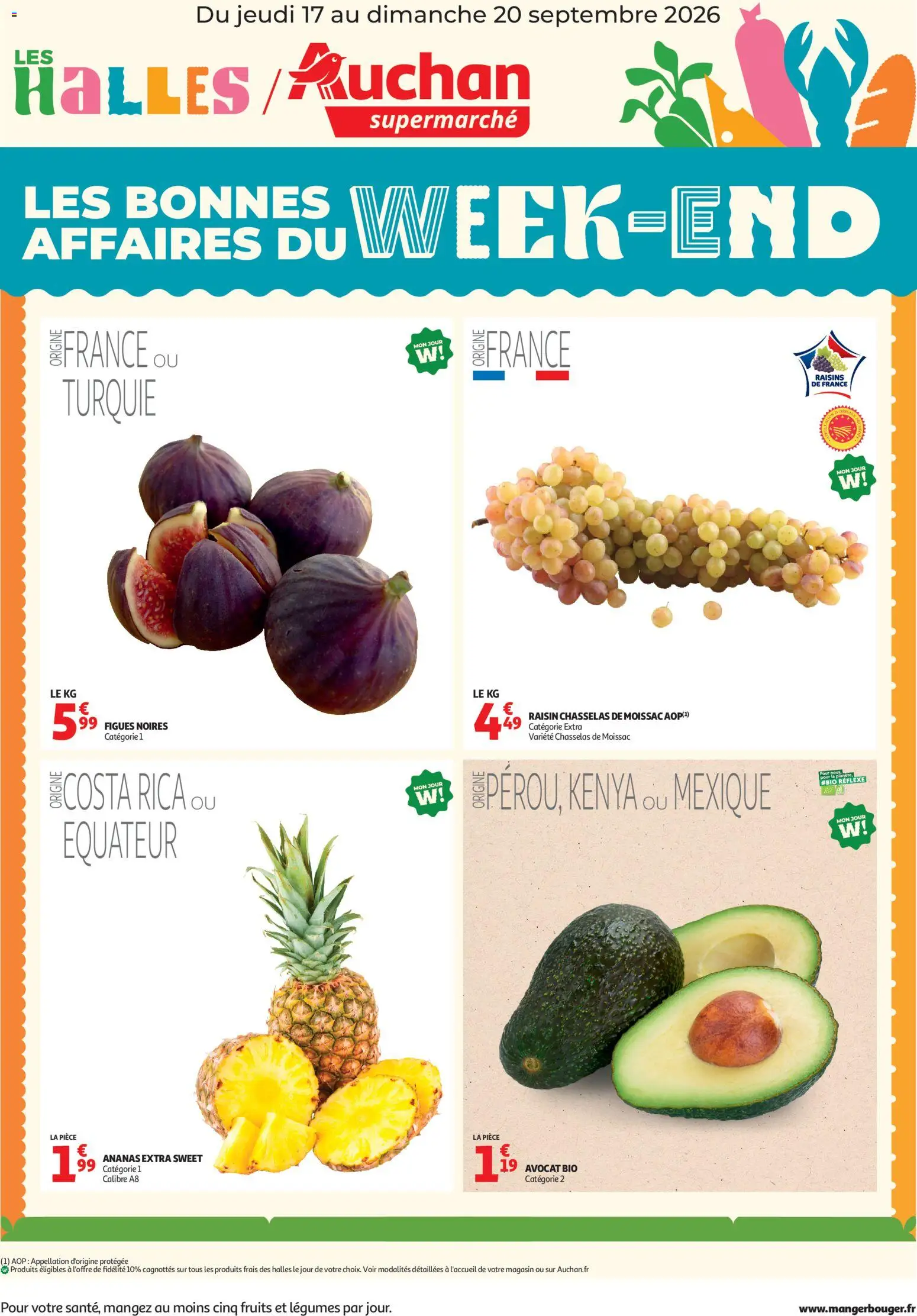Voorbeeld van Auchan Les bons plan du week end dans votre super van winkel Auchan geldig vanaf 17/09/2026 - La, Ananas