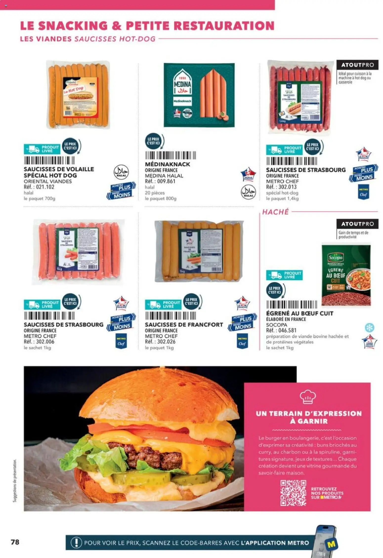 Prévisualisation de Boulangers Pâtissiers du magasin METRO formulaire valide 30/04/2026 - Jeux, Burger, Livre, Casserole, Vitrine, Saucisses, Volaille, Viande bovine