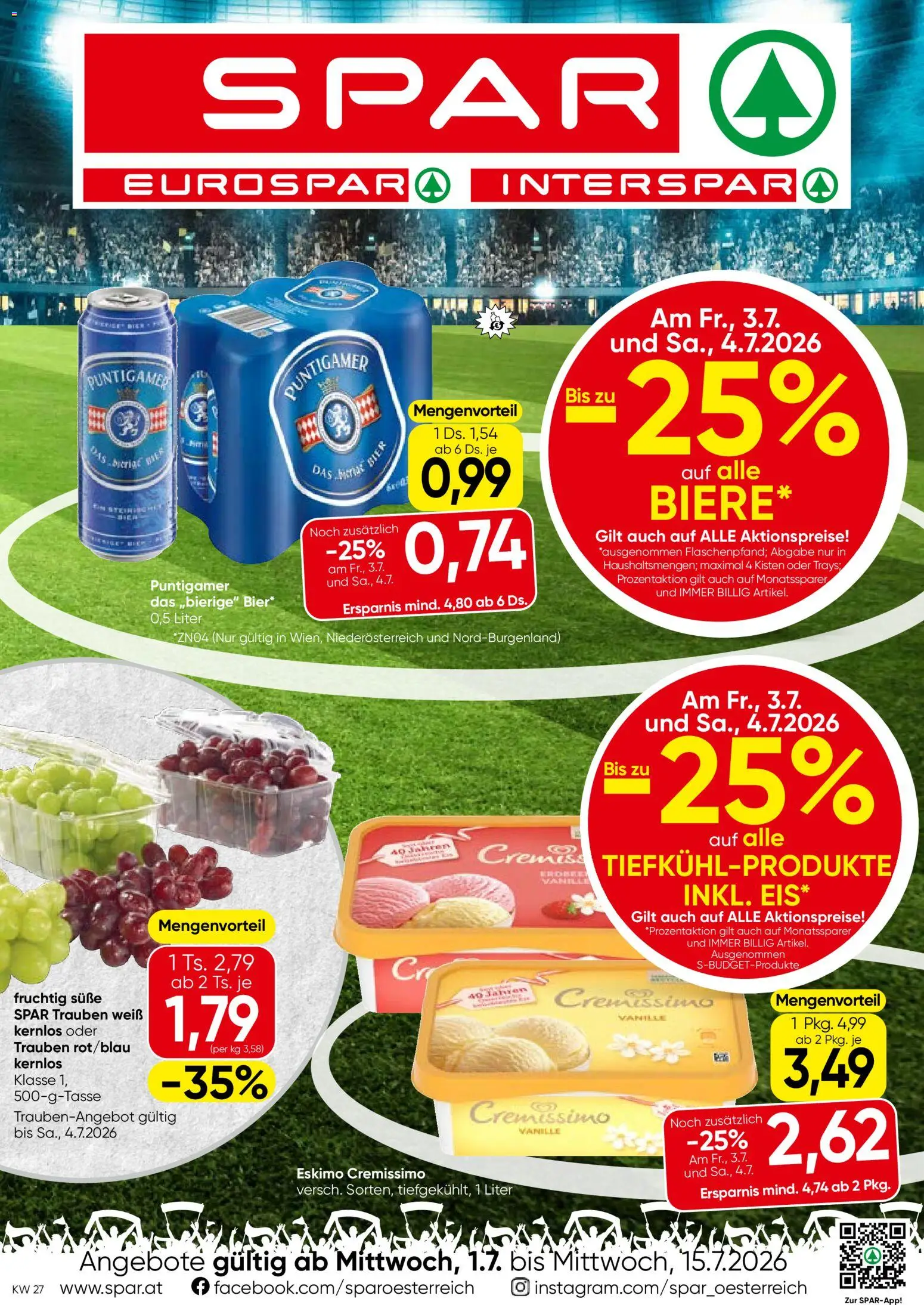 Vorschau der Angebote: Spar Spar Flugblatt - Wien gültig ab 01.07.2026