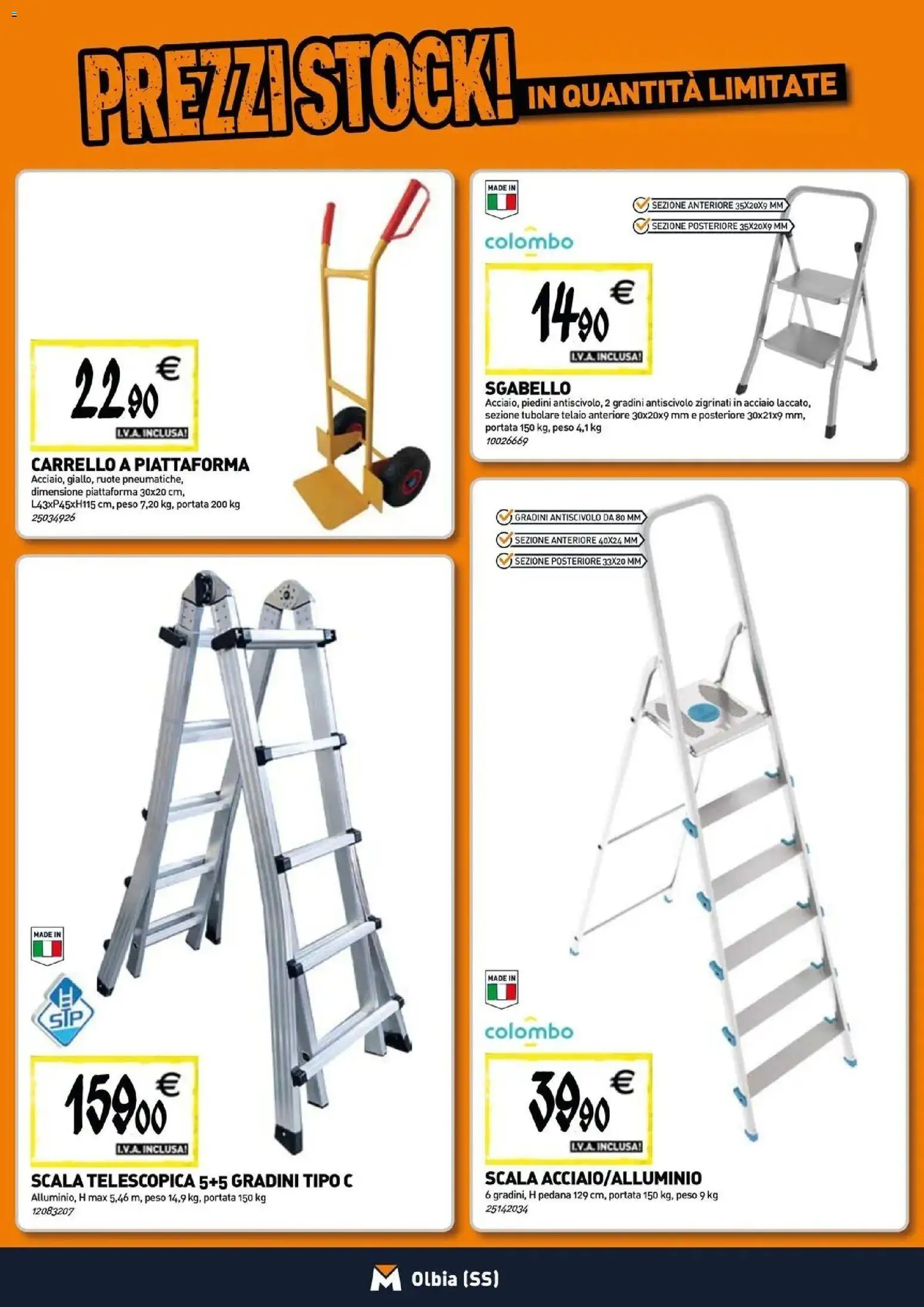 Anteprima dell'opuscolo TECNOMAT catalogo Olbia dal negozio TECNOMAT valido da 29/10/2026 - Scala, Sgabello, Carrello