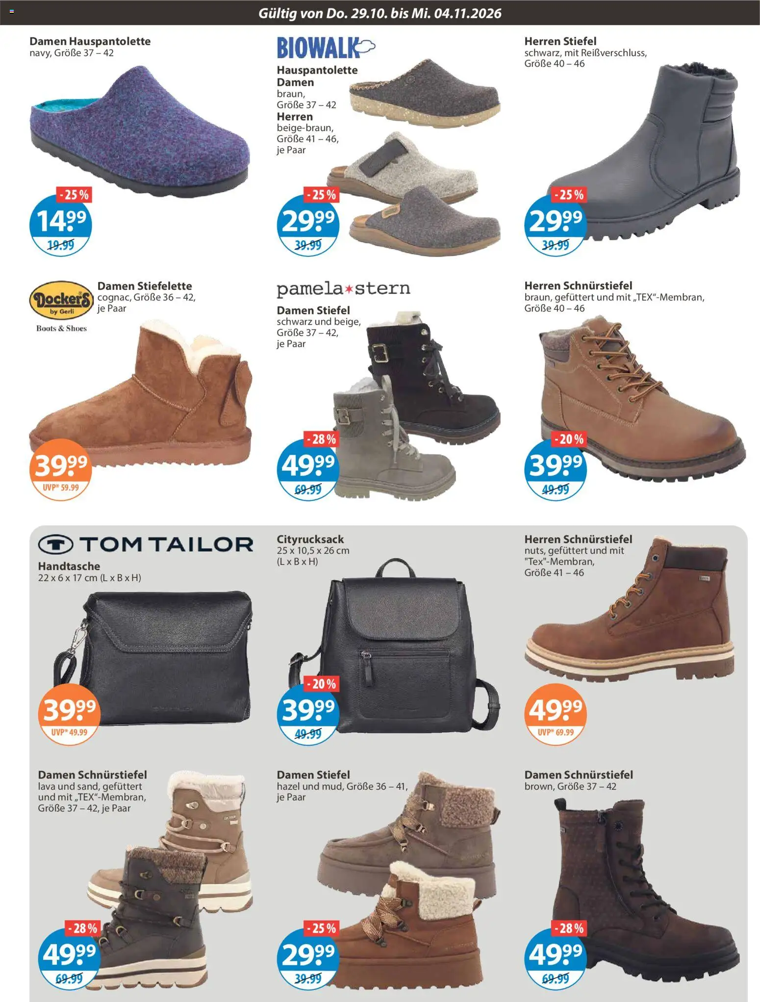 Vorschau von dem Prospekt des Geschäftes V-Markt, gültig ab dem 29.10.2026 - Stiefel, Handtasche