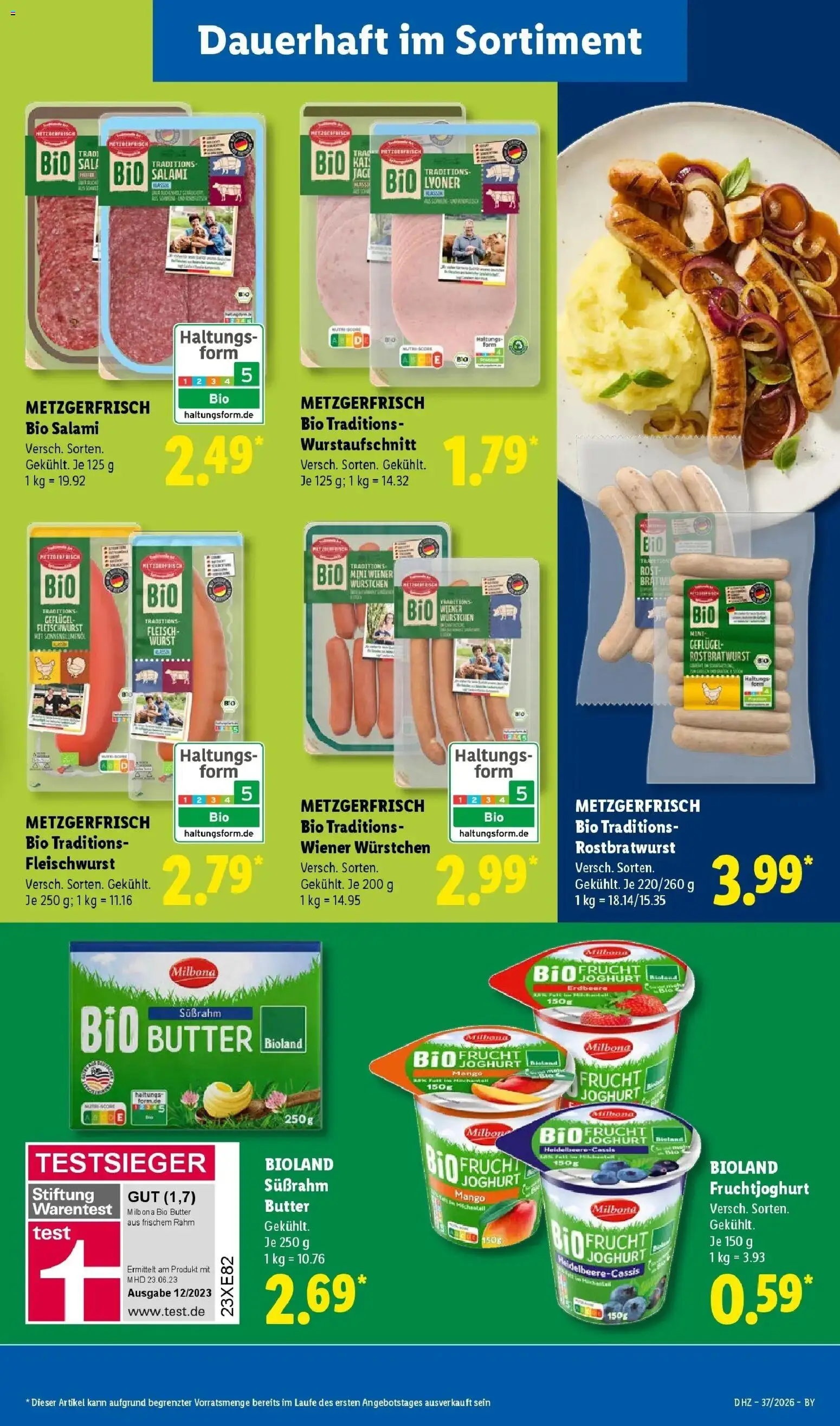 Vorschau von dem Prospekt des Geschäftes Lidl, gültig ab dem 07.09.2026 - Mango, Butter, Wurst, Joghurt, Fleisch, Salami, Fruchtjoghurt, Wiener wurstchen