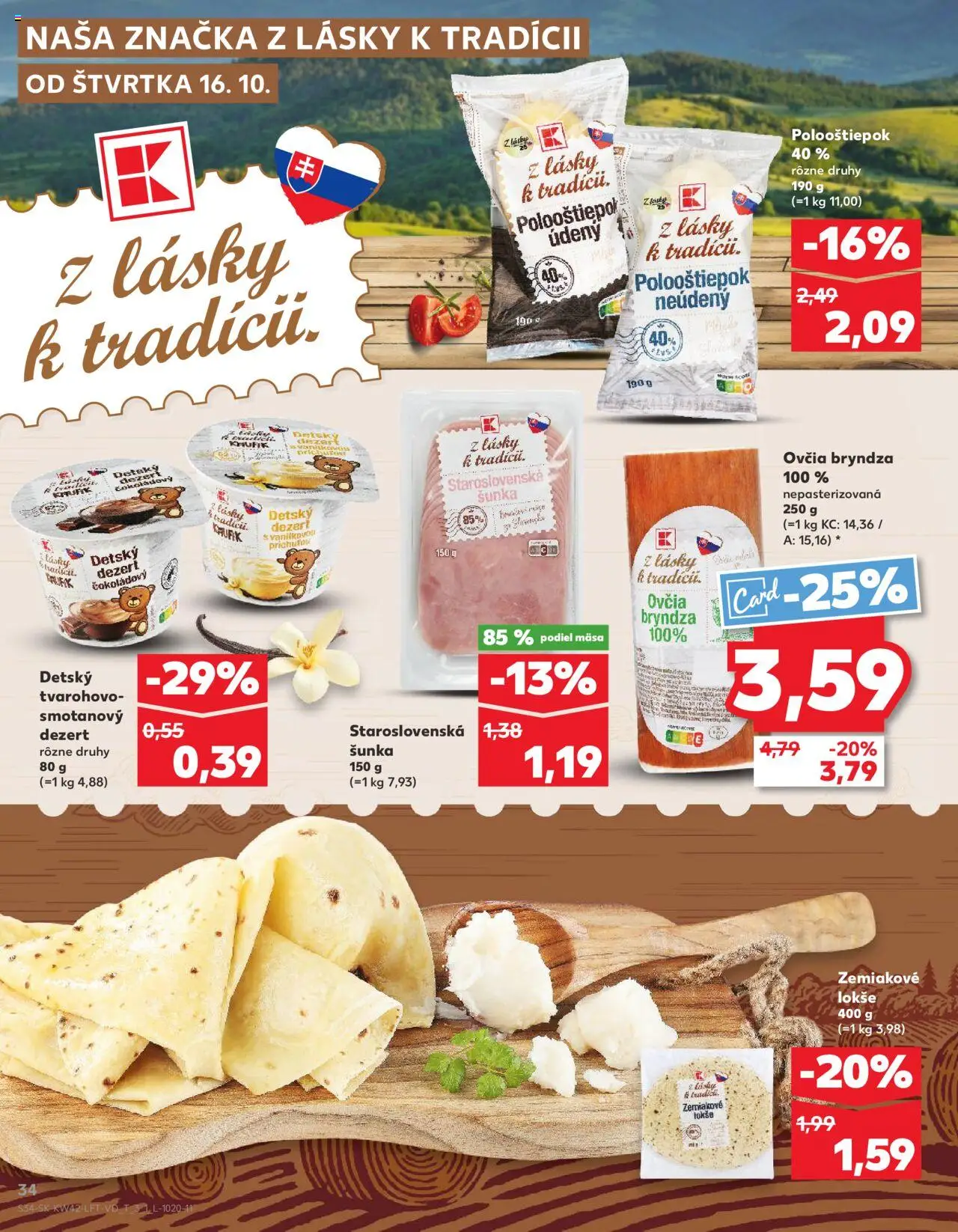 Náhľad Kaufland letáku platného od 16.10.2025 - Bryndza, Šunka