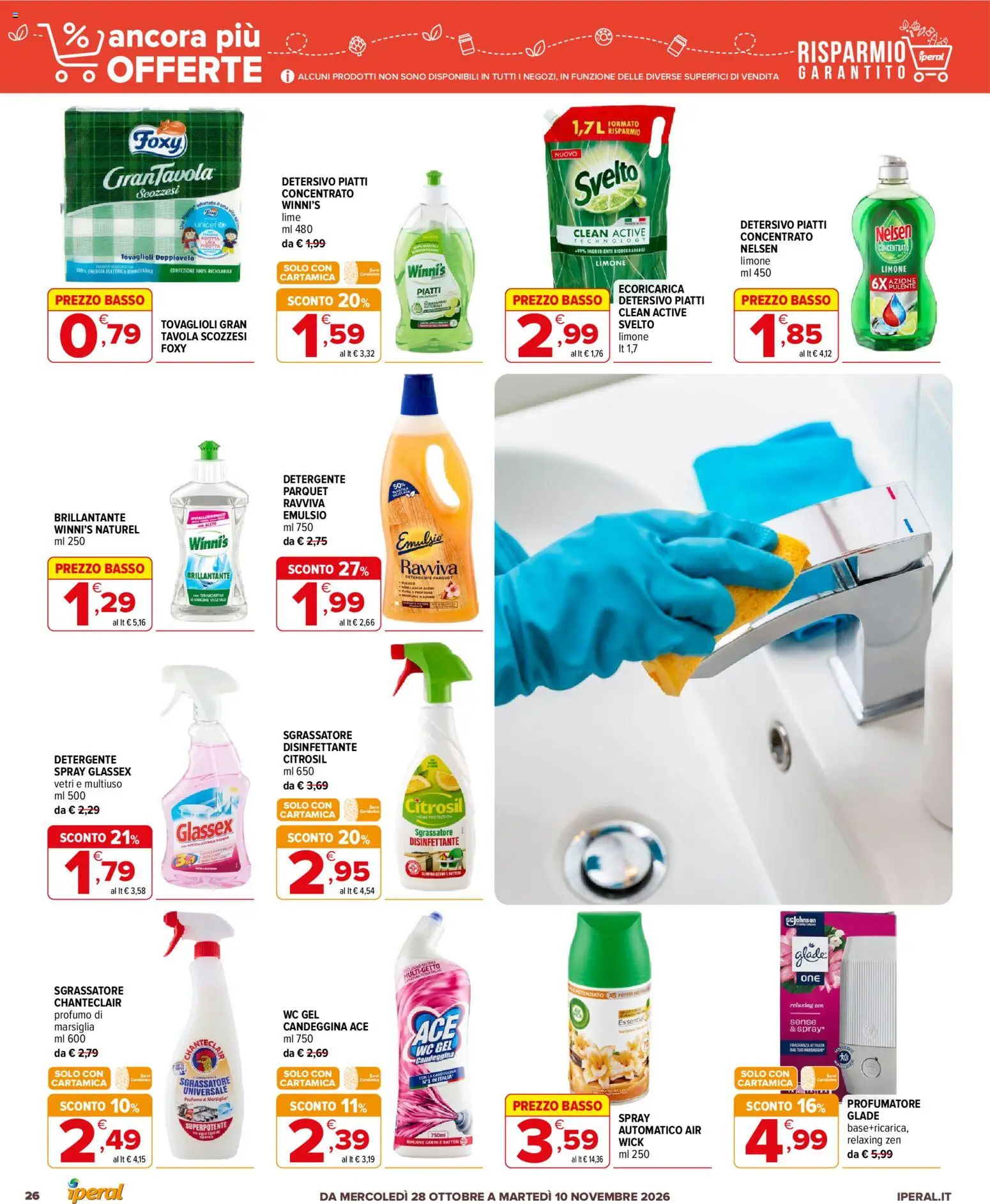 Anteprima dell'opuscolo Iperal volantino Ancora Più Offerte dal negozio Iperal valido da 28/10/2026 - Lime, Limone, WC, Piatti, Profumo, Basso, Sgrassatore, Detergente