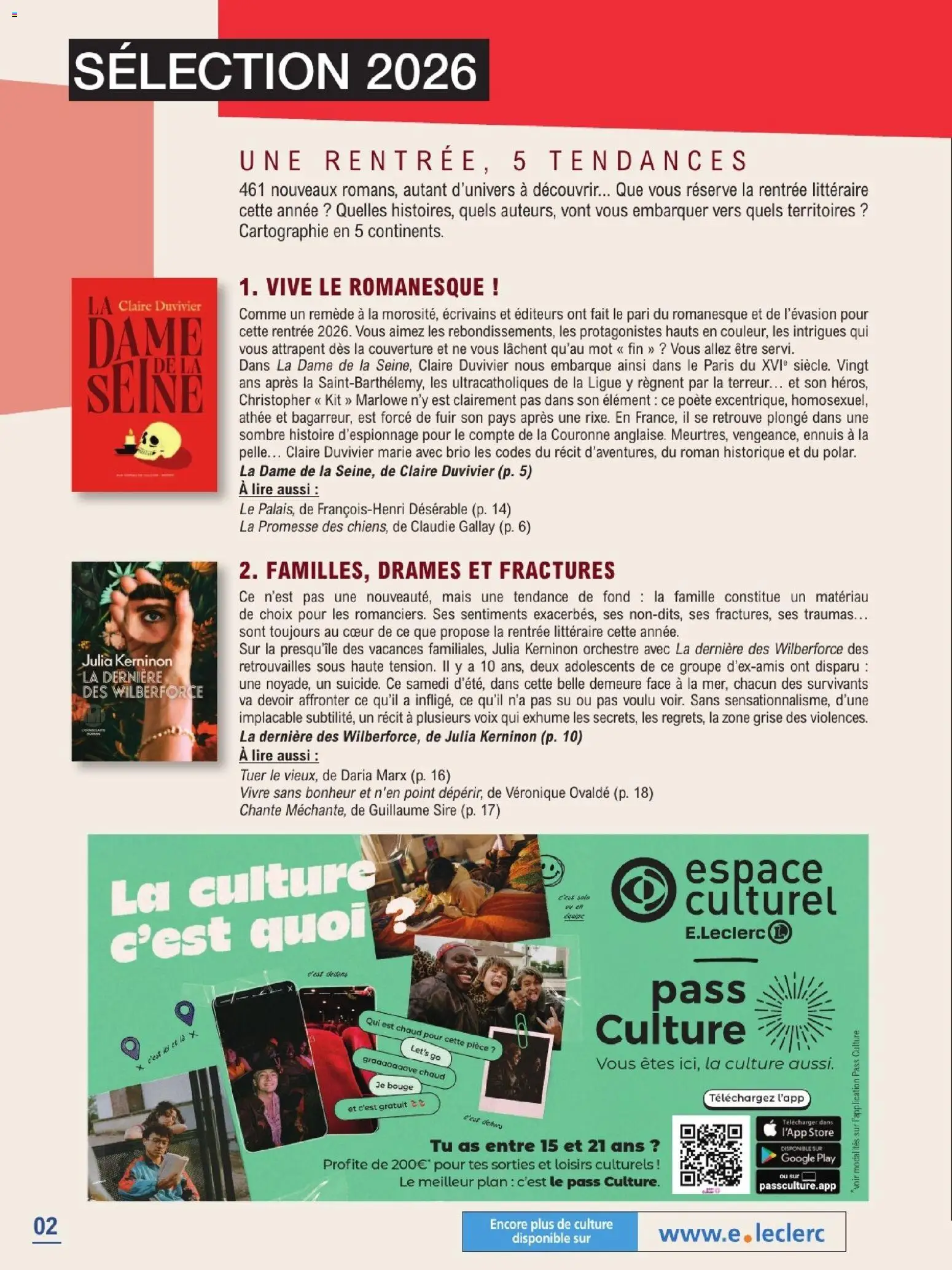 Prévisualisation de E.Leclerc Guide rentree litteraire du magasin E.Leclerc formulaire valide 01/09/2026 - Store, Mais, Couverture, Pelle
