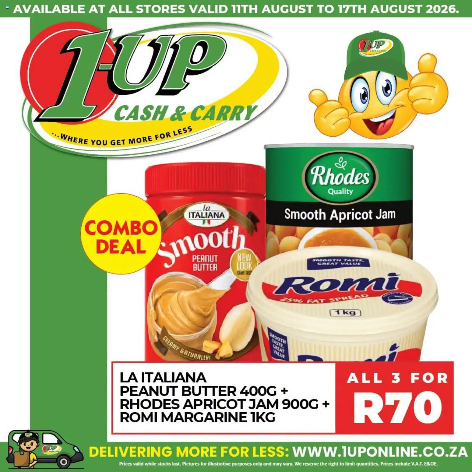 Preview of 1UP Cash & Carry flyer valid from 11/08/2026 - Jam, Butter, Peanut butter, Margarine, Spread, Fat spread