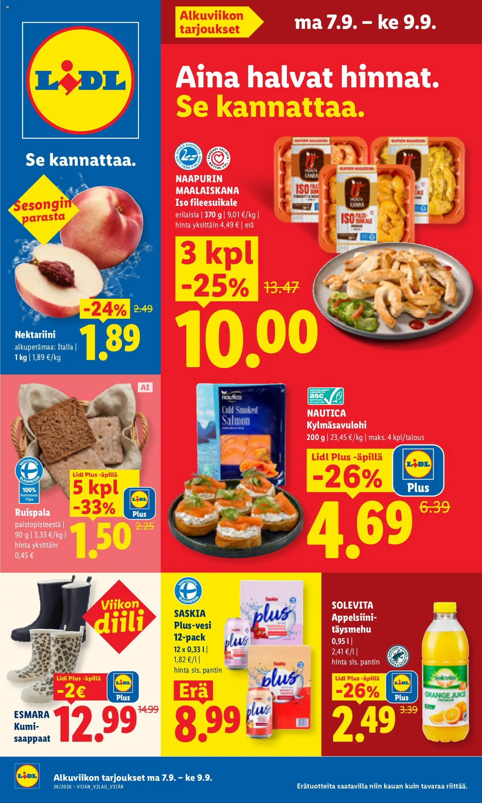 Kaupan Lidl Lidl tarjoukset - Helsinki esikatselu, voimassa 07/09/2026