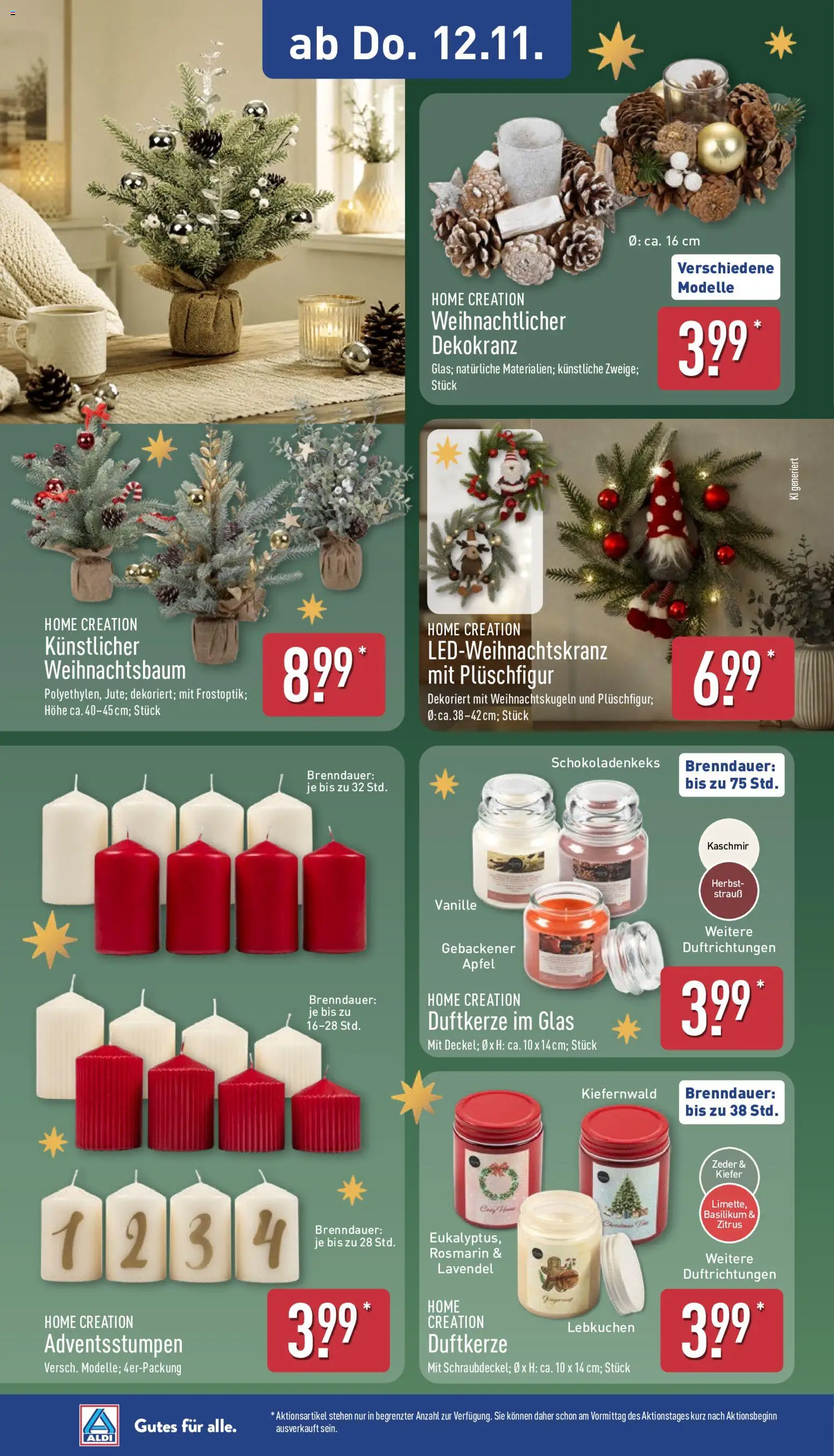 Vorschau von dem Prospekt des Geschäftes Aldi, gültig ab dem 09.11.2026 - Äpfel, Lavendel, Vanille, Home creation