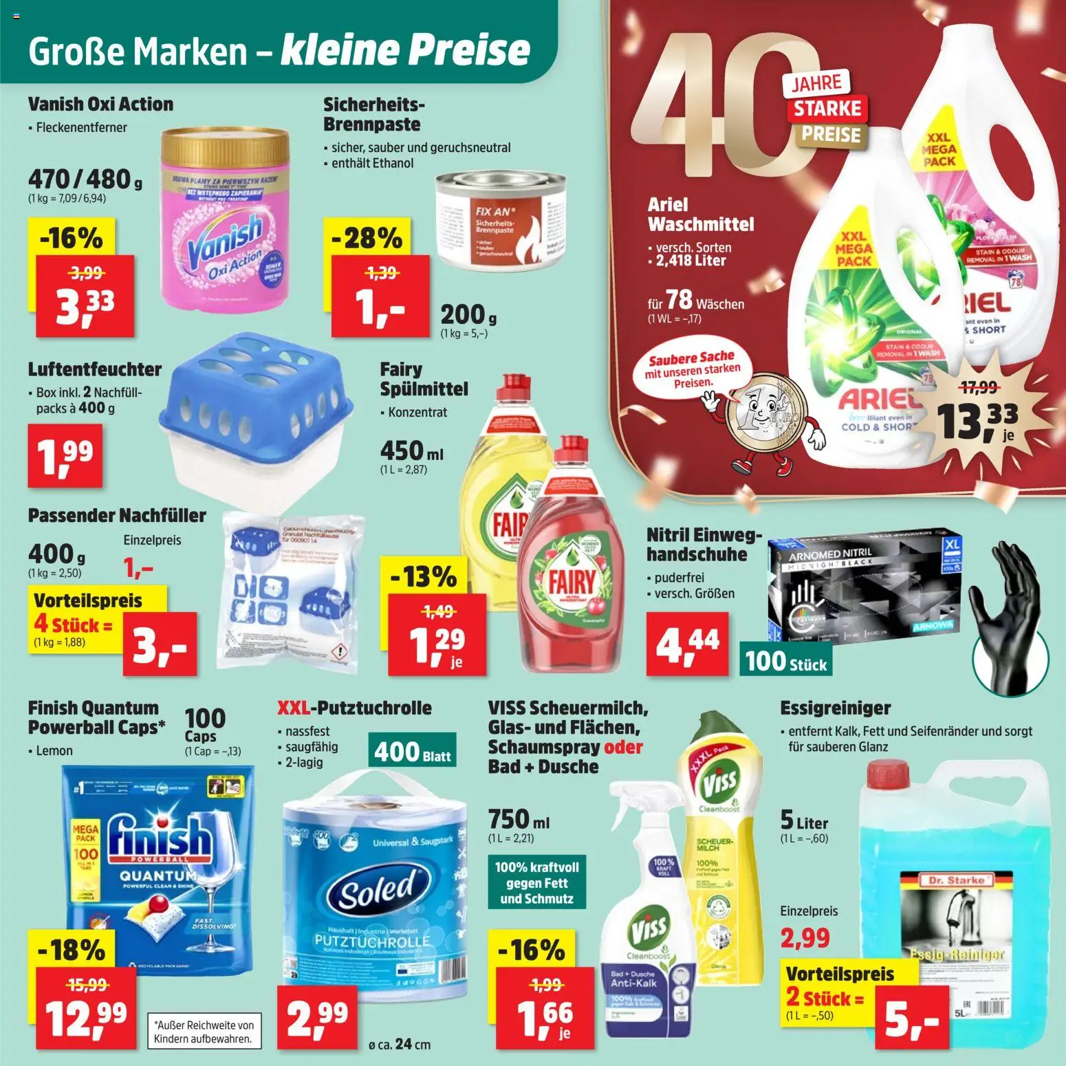 Vorschau von dem Prospekt des Geschäftes Thomas Philipps, gültig ab dem 02.11.2026 - Bad, Dusche, Ariel, Box, Handschuhe, Essig, Waschmittel, Finish