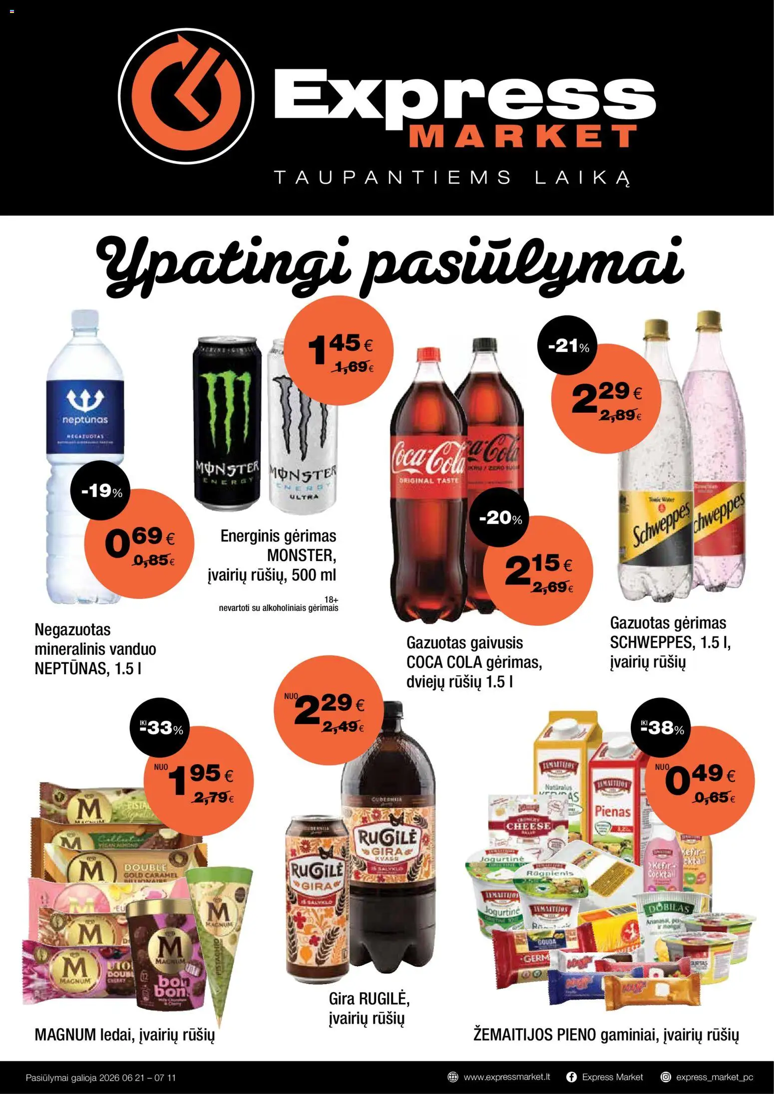 Express market parduotuvės leidinio Express market leidinys galiojančio nuo 2026.06.21 peržiūra
