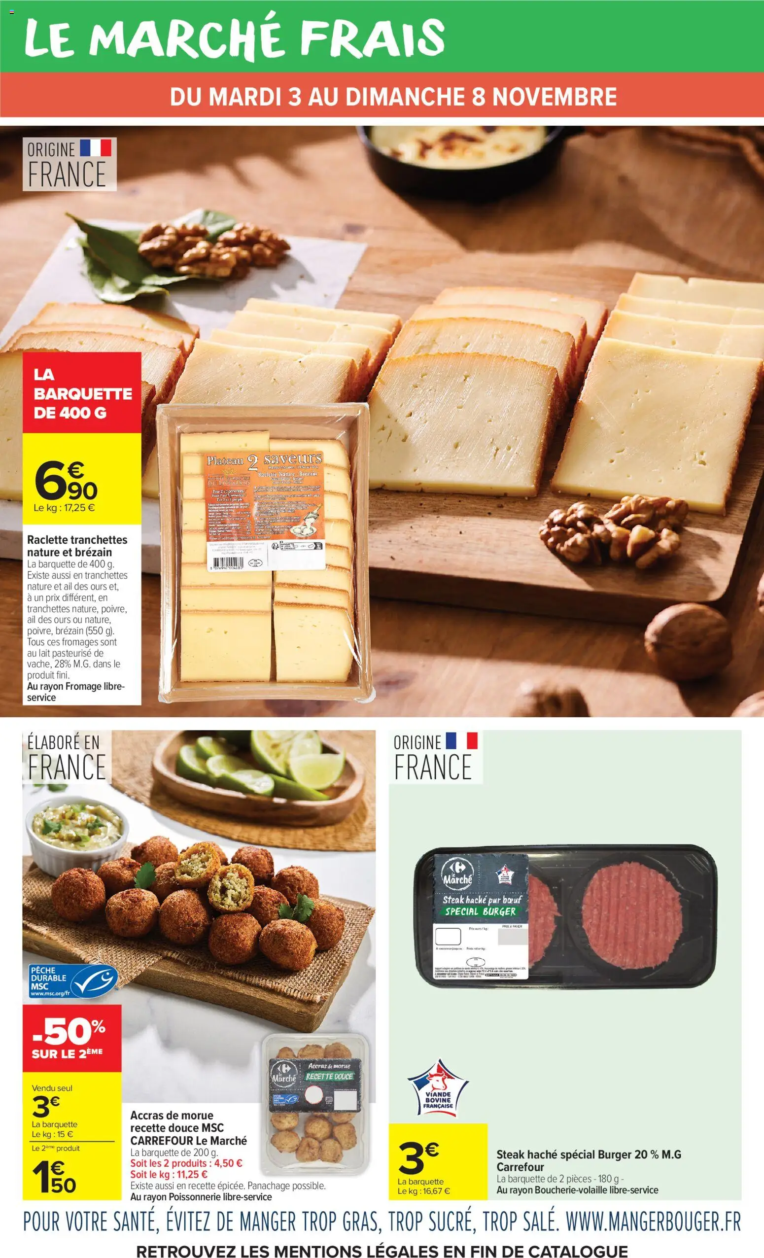 Prévisualisation de Carrefour Market Les calendriers de l'avent du magasin Carrefour Market formulaire valide 03/11/2026 - Burger, Raclette, Poissonnerie, Pêche, Steak, Viande, Plateau, Viande bovine