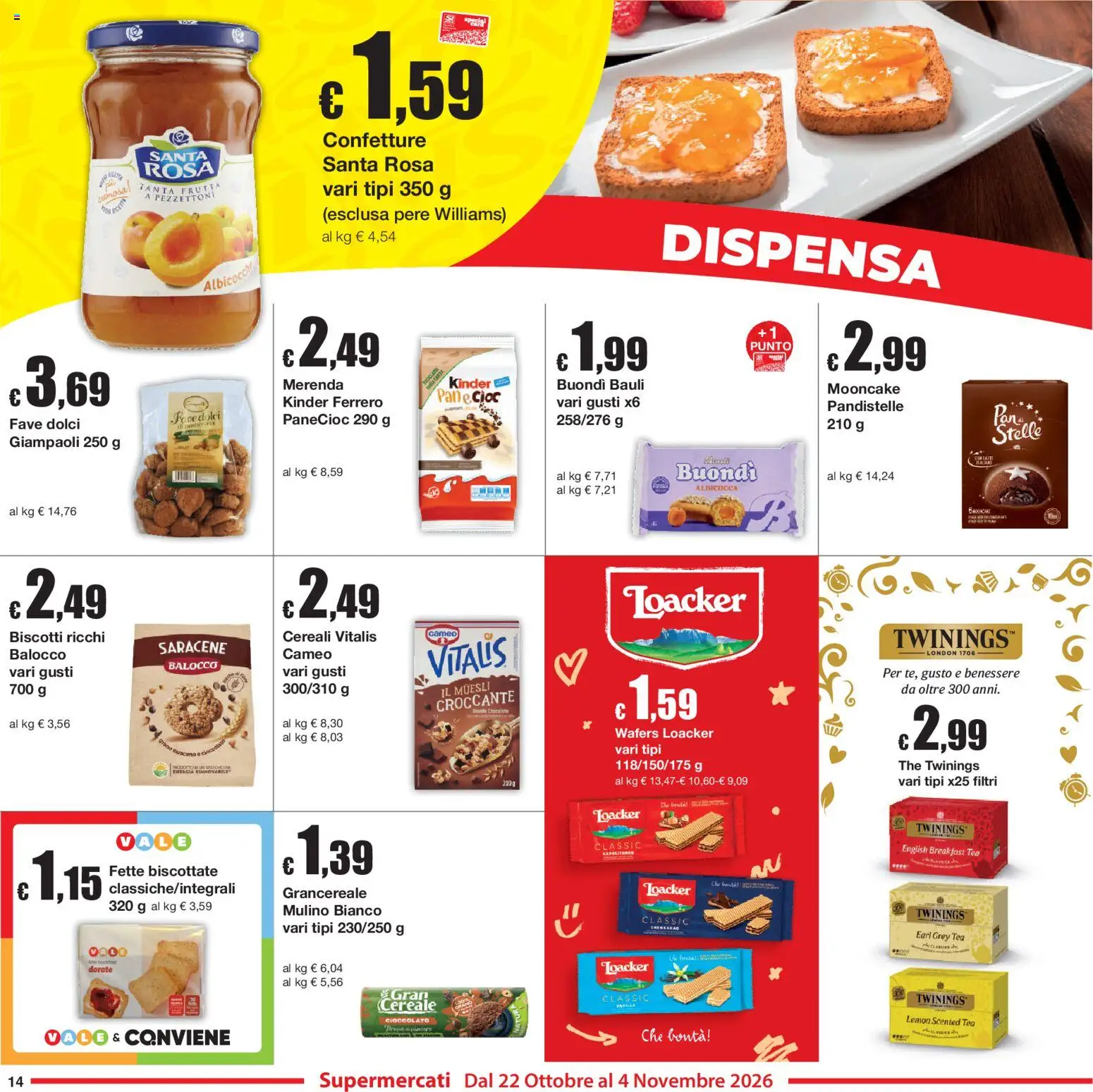 Anteprima dell'opuscolo Sì con Te volantino dal negozio Sì con Te valido da 22/10/2026 - Biscotti, Dolci, Cioccolato, Frutta, Cereali, Muesli, Fette biscottate, Pere