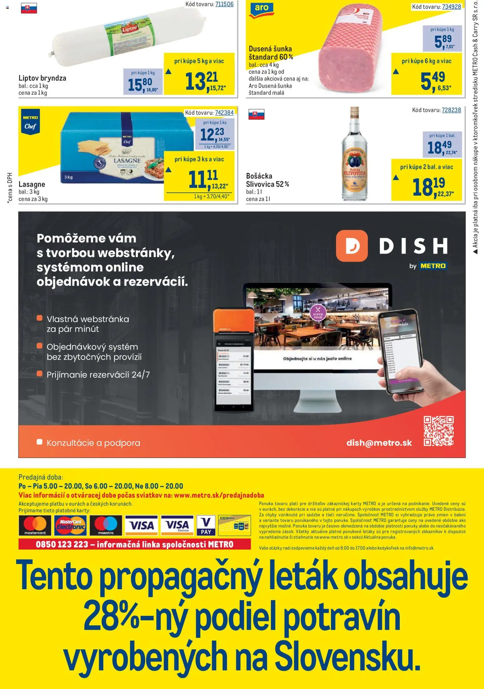 Náhľad Metro letáku platného od 07.10.2026 - Lasagne, Bryndza, Slivovica, Šunka