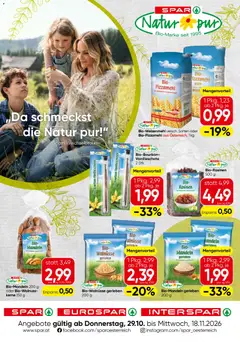 Vorschau der Angebote: Spar Spar Natur*pur gültig ab 29.10.2026
