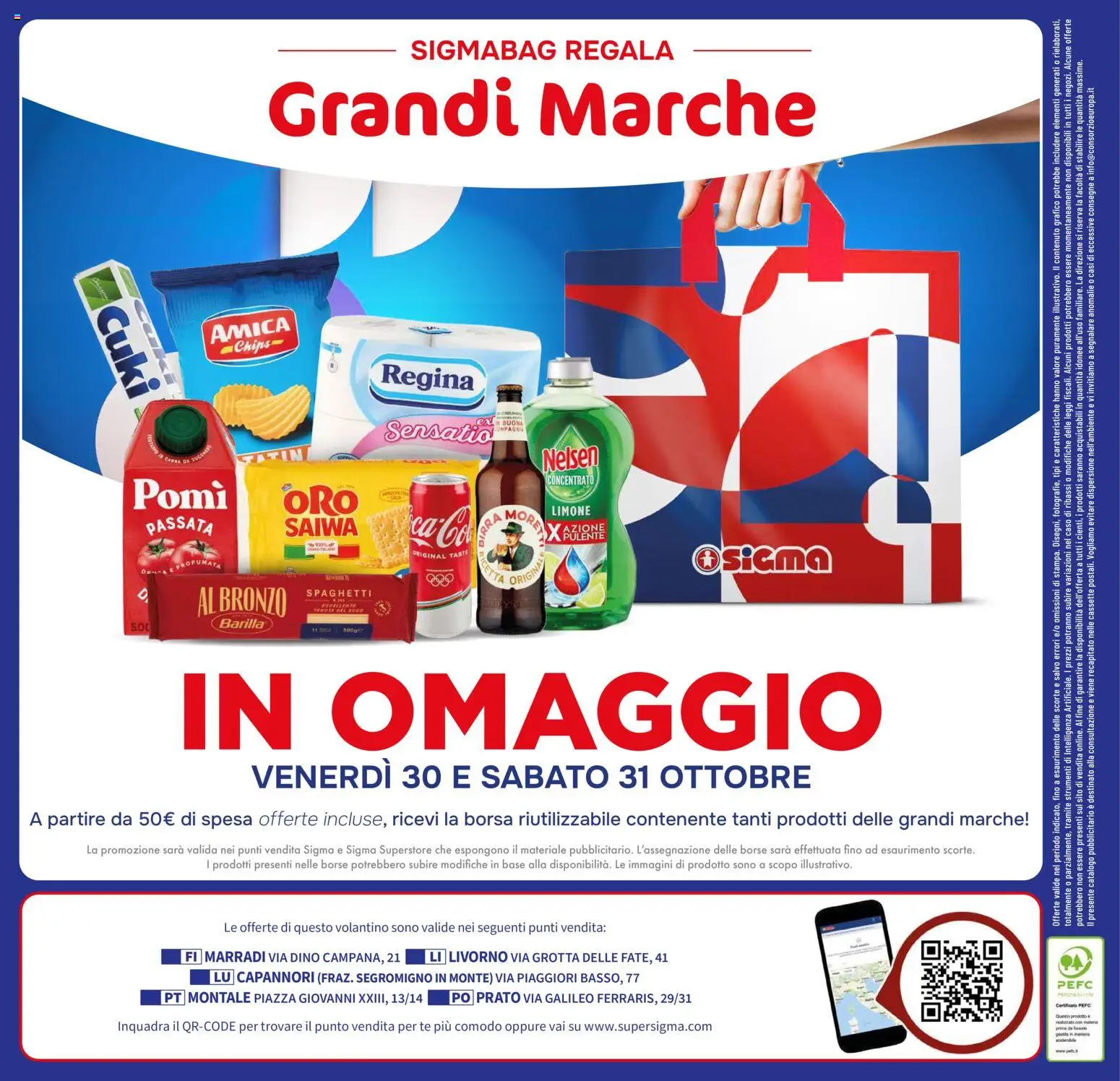 Anteprima dell'opuscolo SIGMA volantino Toscana dal negozio SIGMA valido da 22/10/2026 - Borsa, Limone, Spaghetti, Barilla, Tè