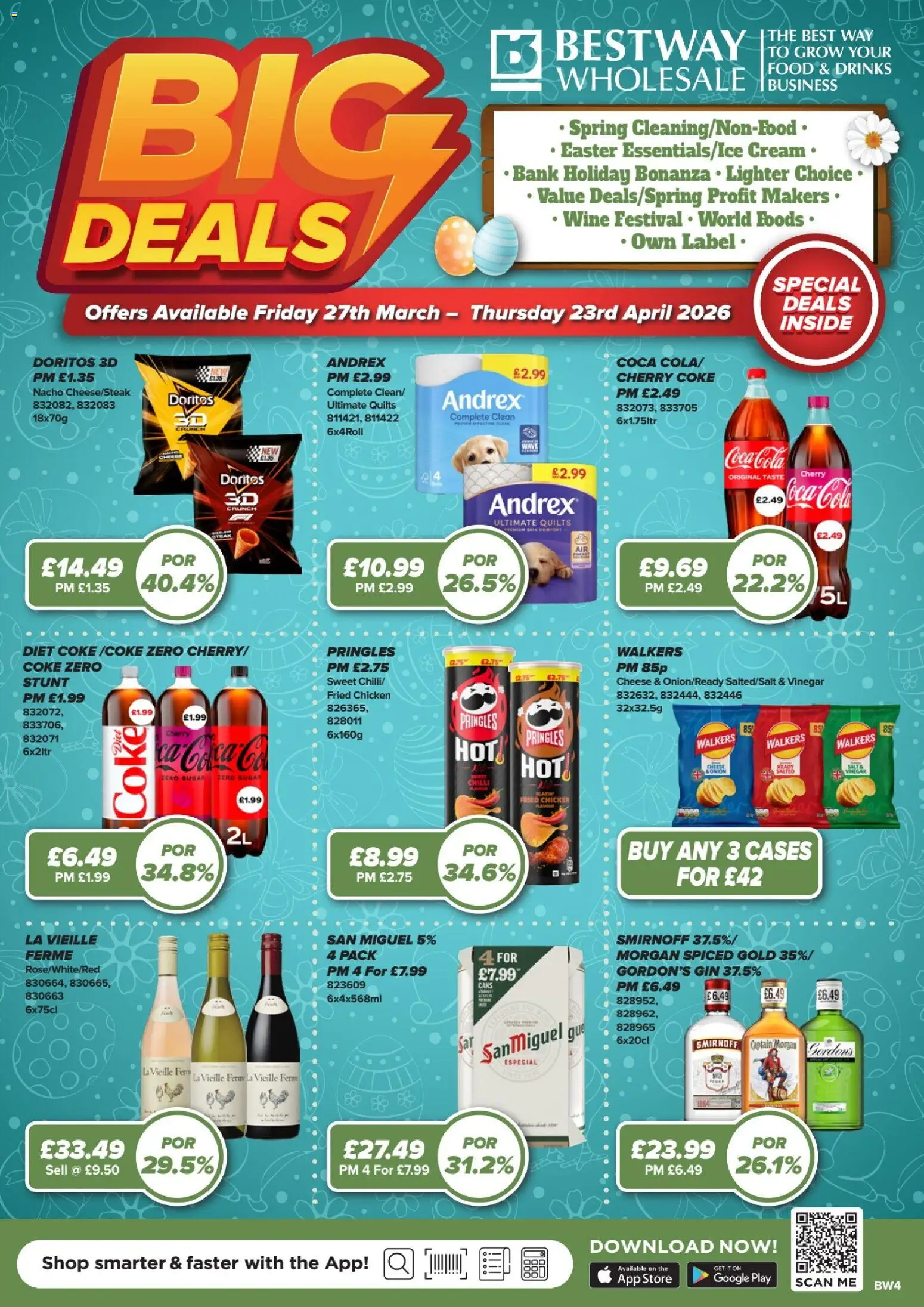 Preview of Bestway Bestway - The Big Deals Brochure valid from 27/03/2026 - Chicken, Drinks, Wine, Cream, Gin, Chilli, Captain Morgan, Vinegar