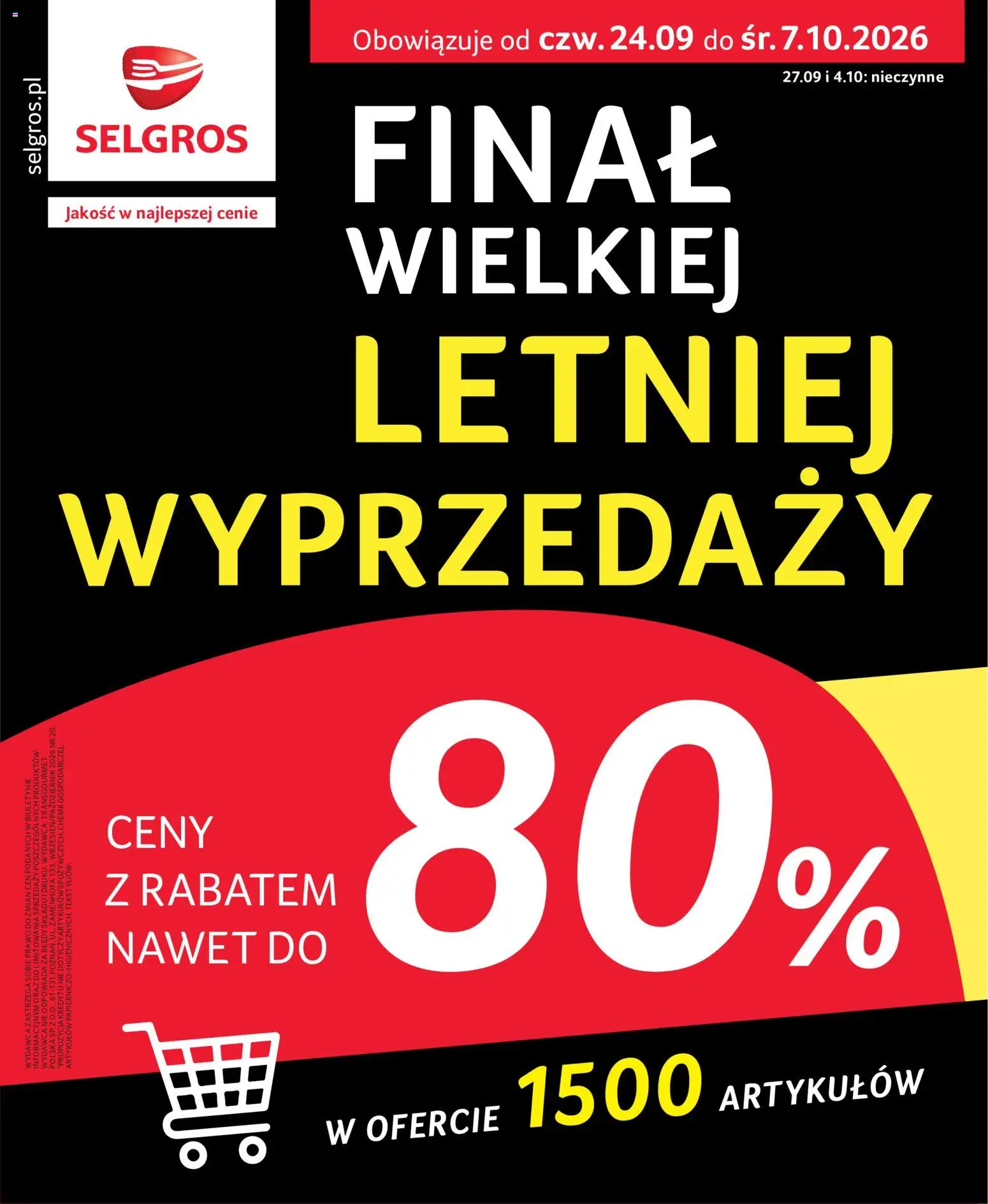 Pogląd gazetki "Selgros cash&carry gazetka - Totalna Wyprzedaż" ze sklepu Selgros cash&carry ważnej od 24.09.2026