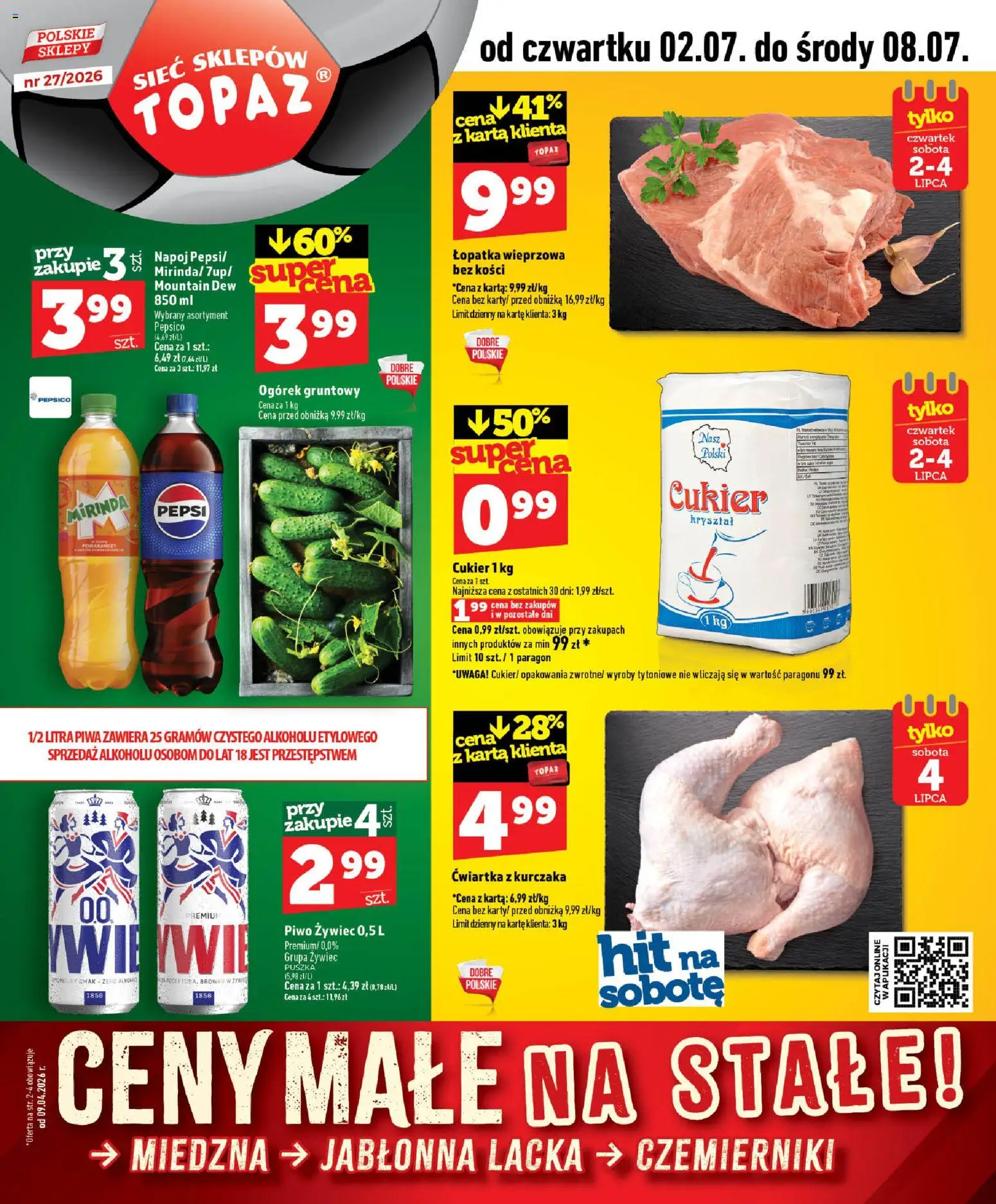 Pogląd gazetki "Topaz gazetka - Ceny małe na stałe" ze sklepu Topaz ważnej od 02.07.2026