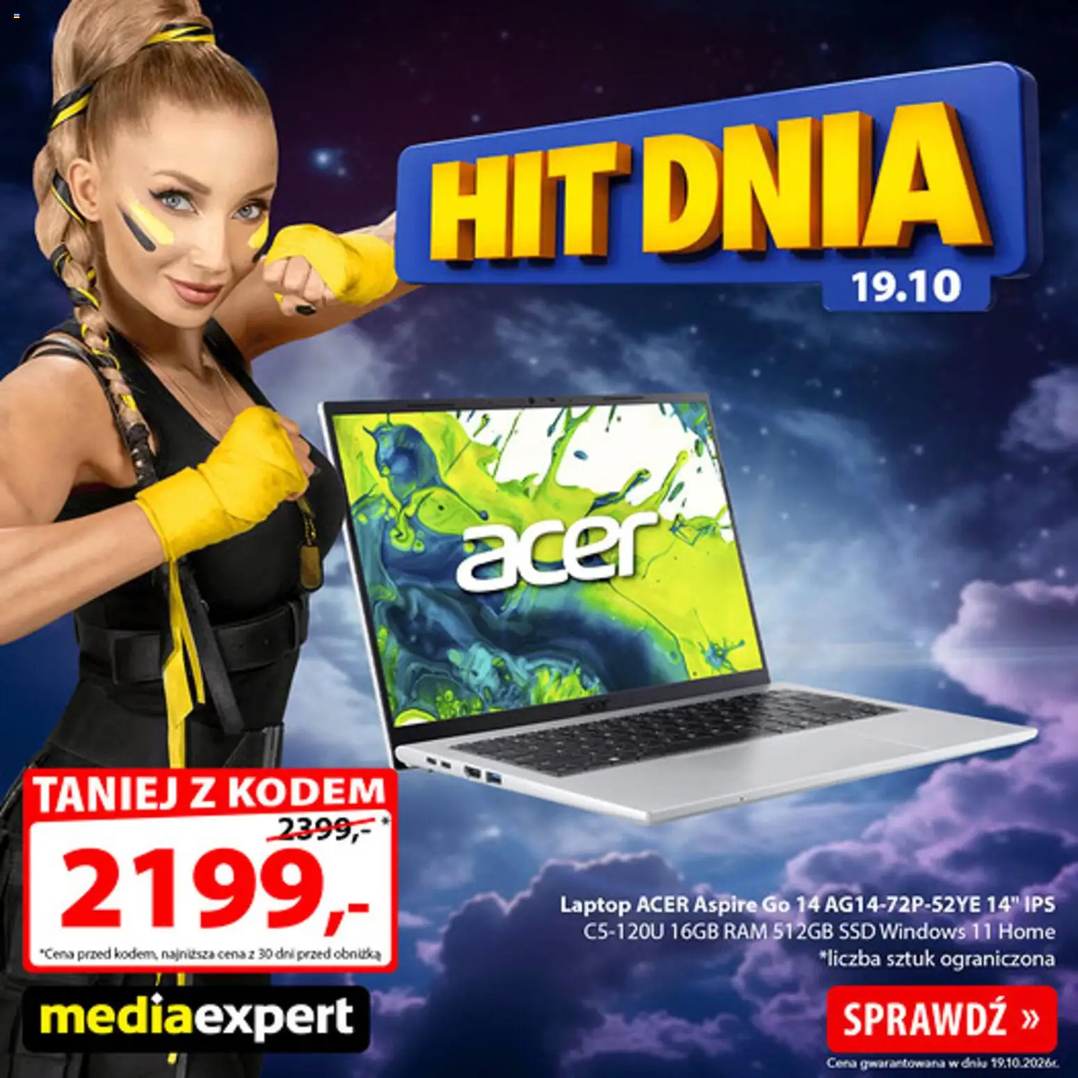 Pogląd gazetki "Mediaexpert promocje - Hit Dnia" ze sklepu Mediaexpert ważnej od 19.10.2026