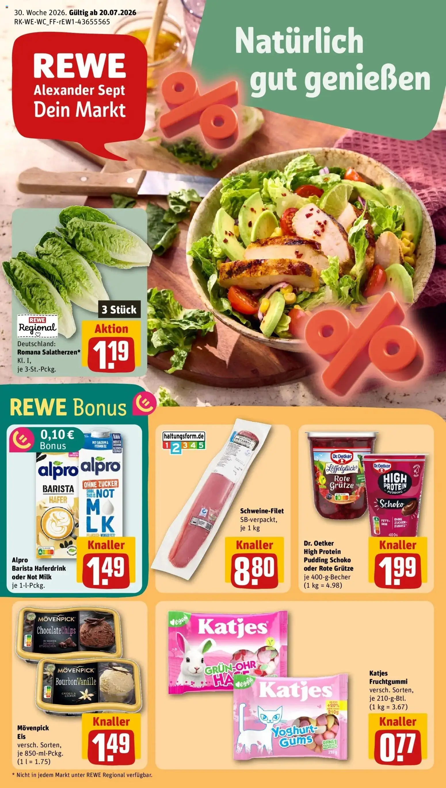 Vorschau von dem Prospekt des Geschäftes Rewe, gültig ab dem 20.07.2026