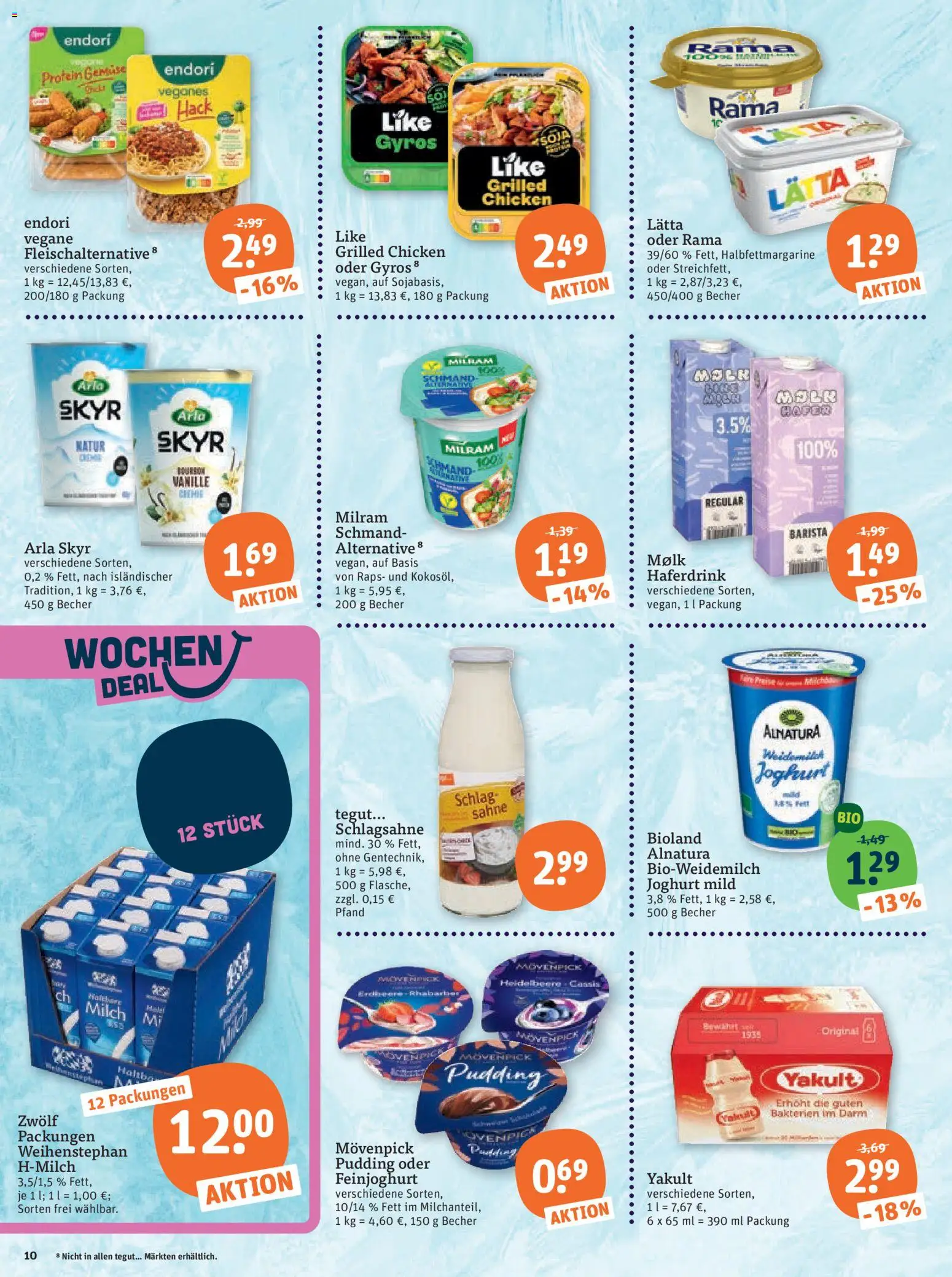 Vorschau von dem Prospekt des Geschäftes Tegut, gültig ab dem 07.09.2026 - Gyros, Joghurt, Rhabarber, Milch, Schlagsahne, Pudding, Vanille, Arla skyr
