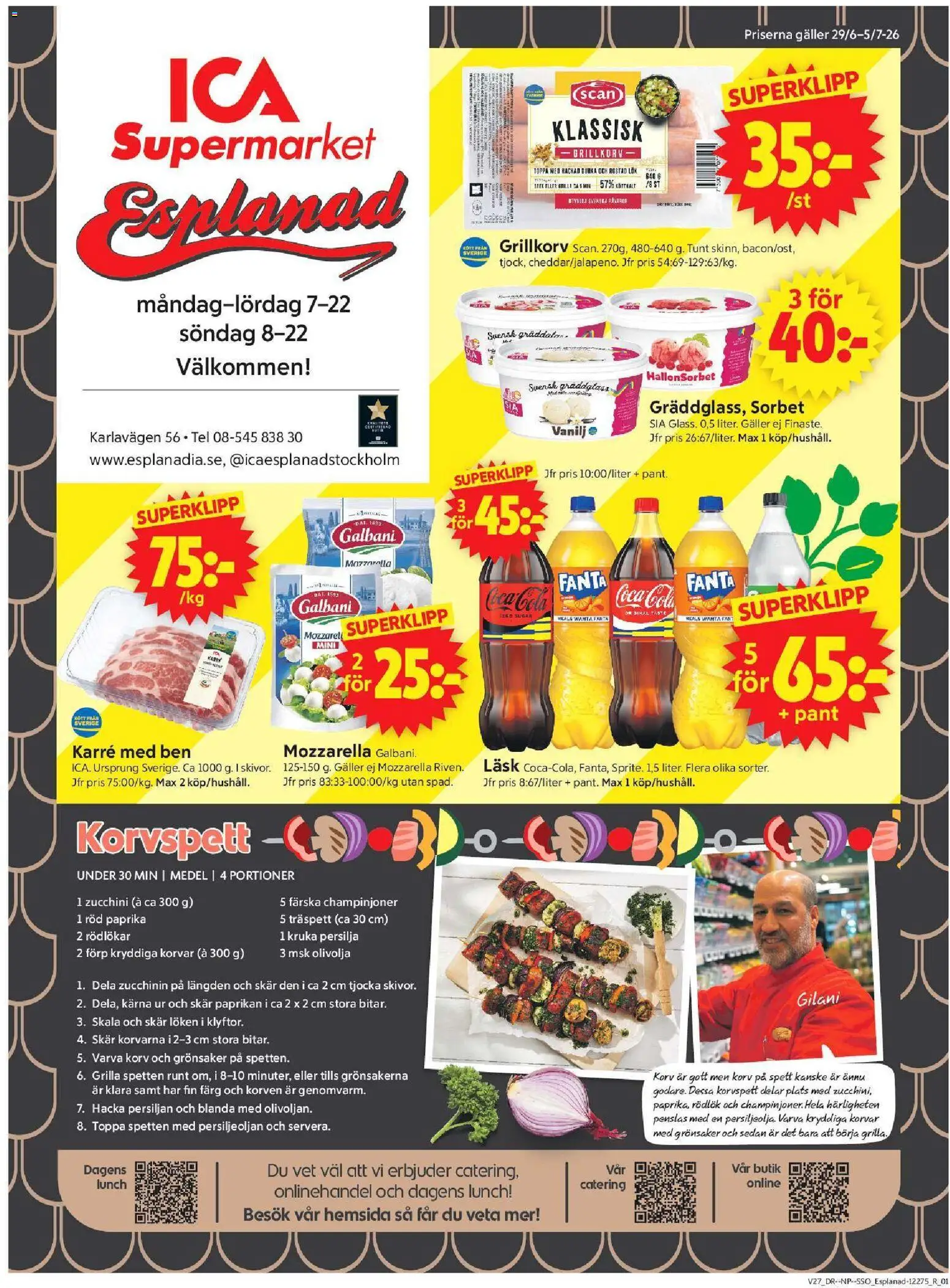 Förhandsgranska reklamblad Aktuella erbjudanden från butik ICA Supermarket gäller från 29/06/2026