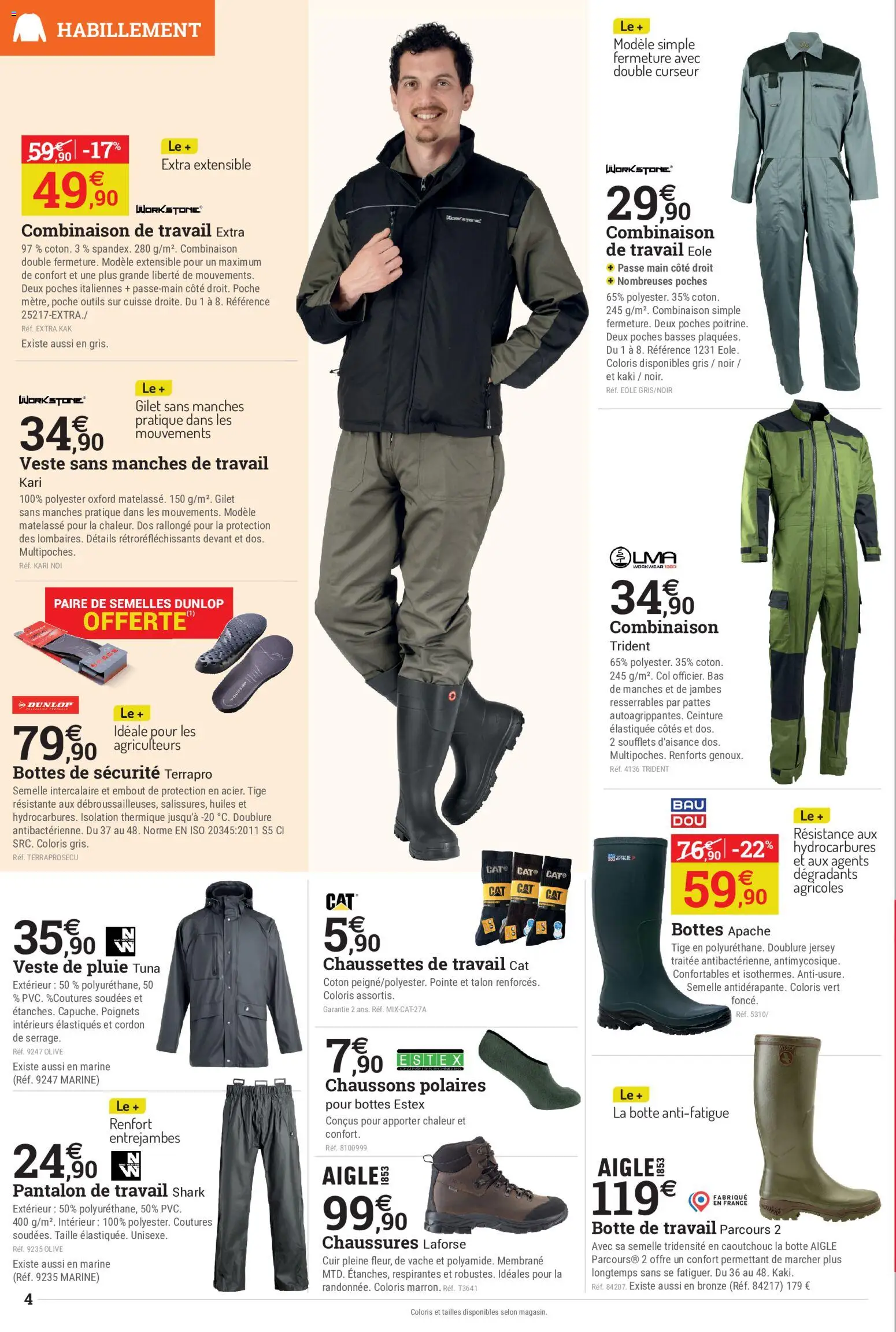 Prévisualisation de Espace Emeraude catalogue du magasin Espace Emeraude formulaire valide 21/10/2026 - Chaussures, Chaussons, Gilet, Olive, Coton, Intercalaire, Cuisse, Chaussettes de travail