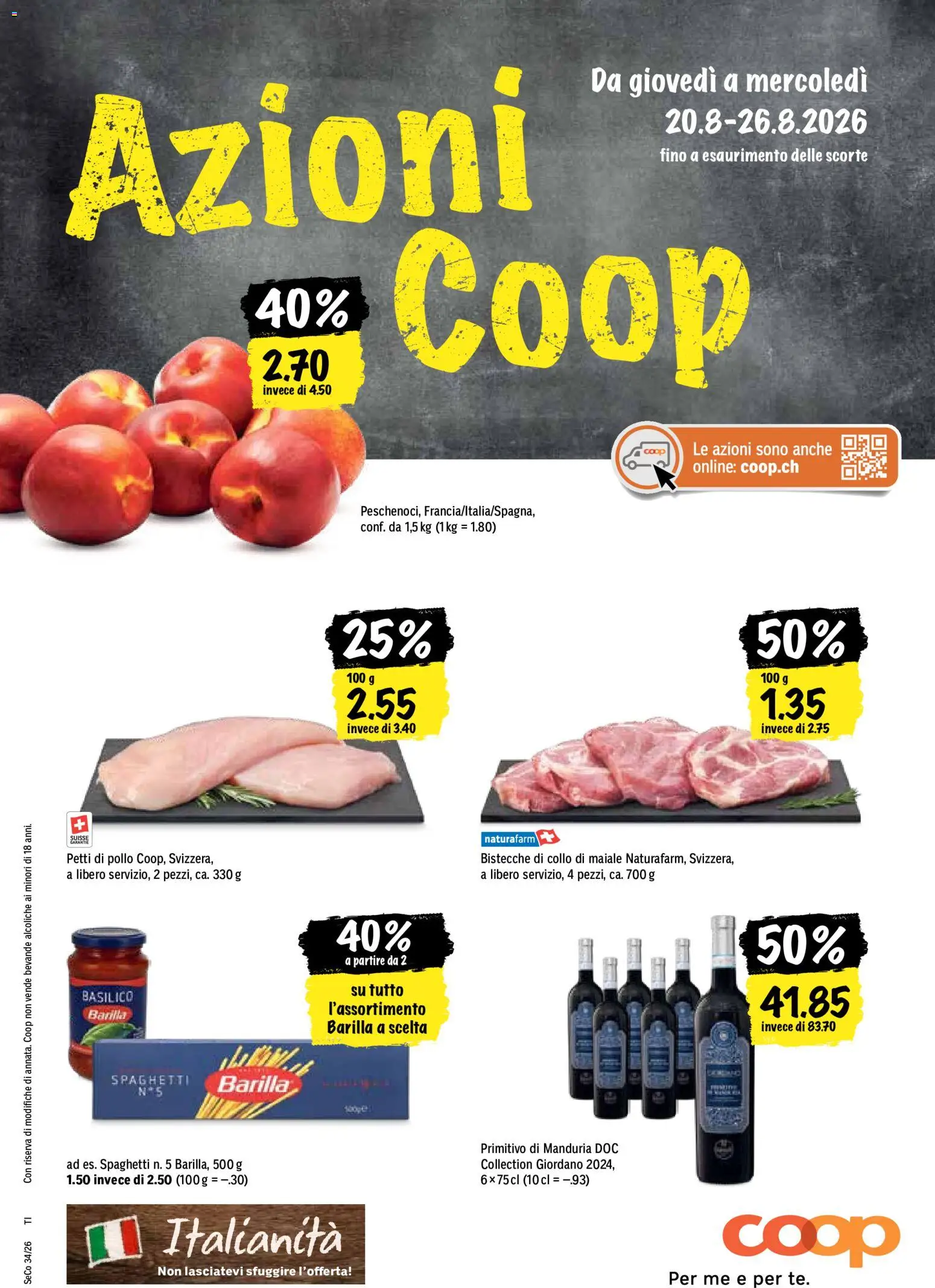 Vorschau des Merkblatts Coop aktionen IT vom Shop Coop gültig von 20.08.2026 bis 26.08.2026