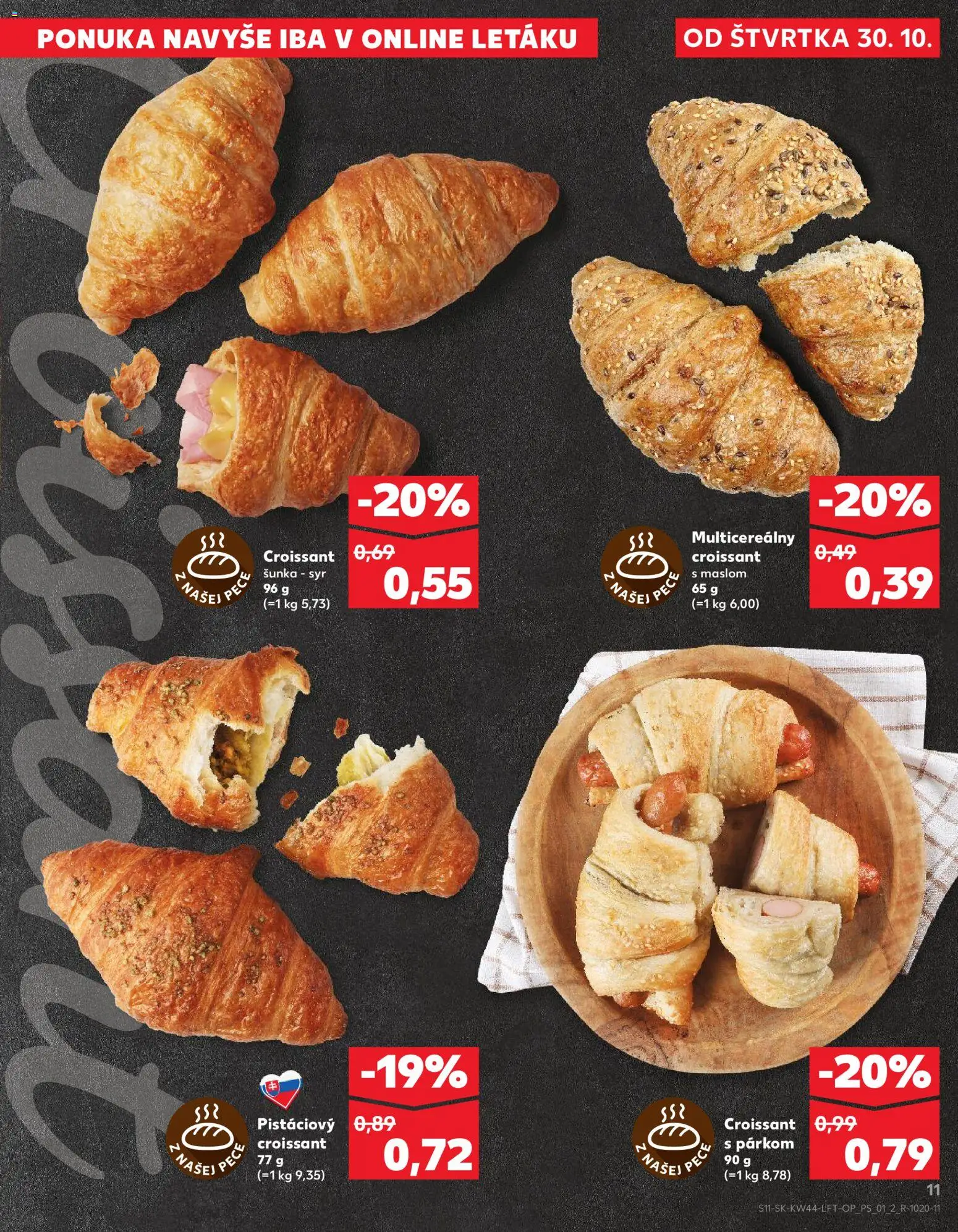 Náhľad Kaufland letáku platného od 30.10.2025 - Syr, Croissant, Pec, Šunka