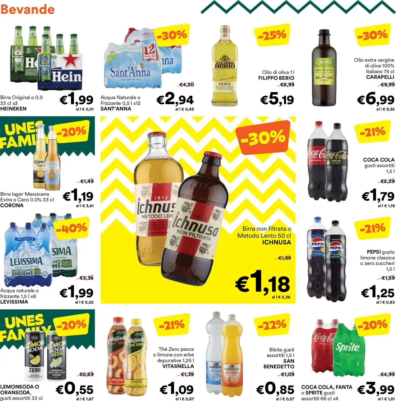 Anteprima dell'opuscolo Unes volantino dal negozio Unes valido da 26/08/2026 - The, Pesca, Olio, Fanta, Pepsi, Sprite, Erbe, Olio extra vergine