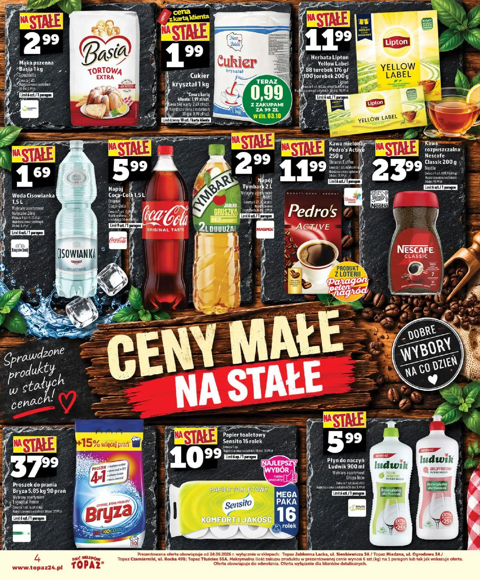Pogląd gazetki "Topaz gazetka - Ceny małe na stałe" ze sklepu Topaz ważnej od 01.10.2026
