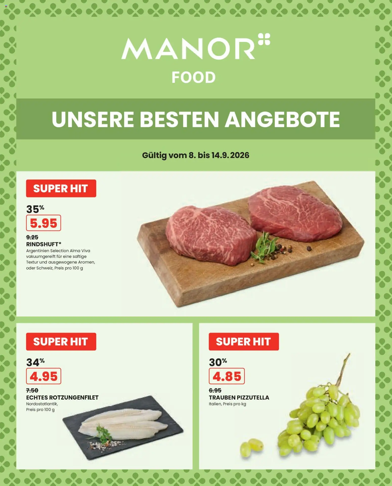 Vorschau des Merkblatts Manor aktionen vom Shop Manor gültig von 08.09.2026 bis 14.09.2026