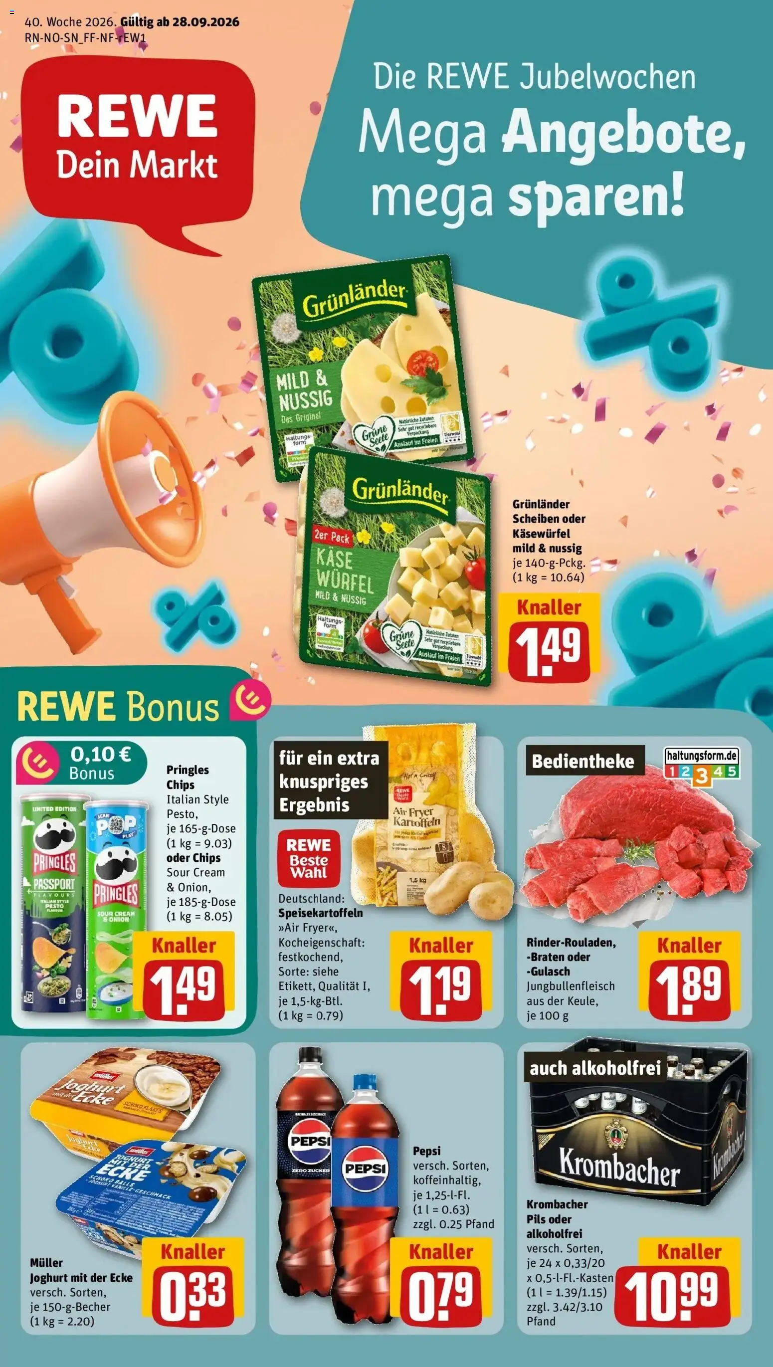 Vorschau von dem Prospekt des Geschäftes Rewe, gültig ab dem 28.09.2026